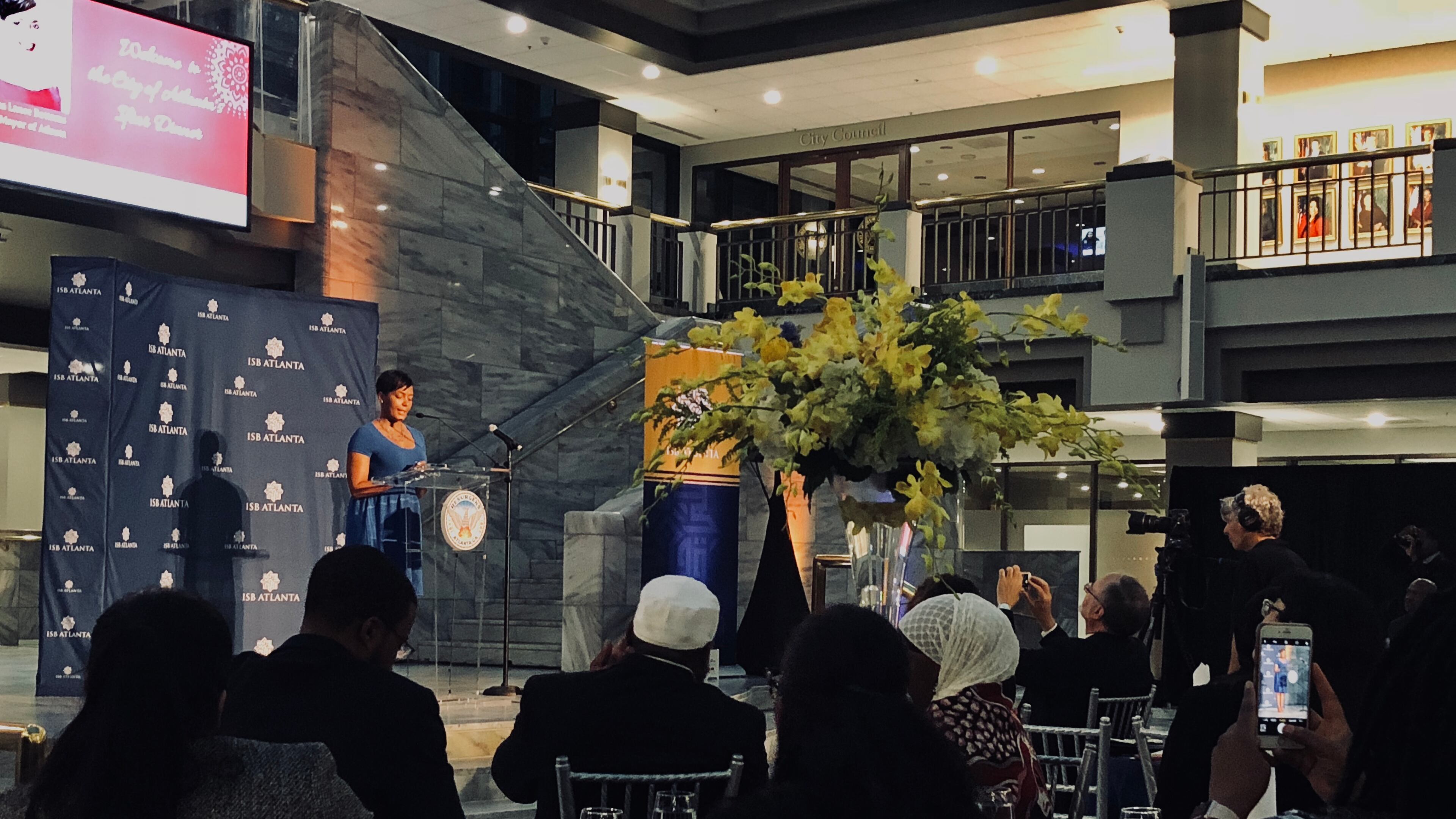 Mayor Keisha Lance Bottoms speaks at the iftar she hosted Tuesday, May 29, 2018, along with the Islamic Speakers Bureau of Atlanta.