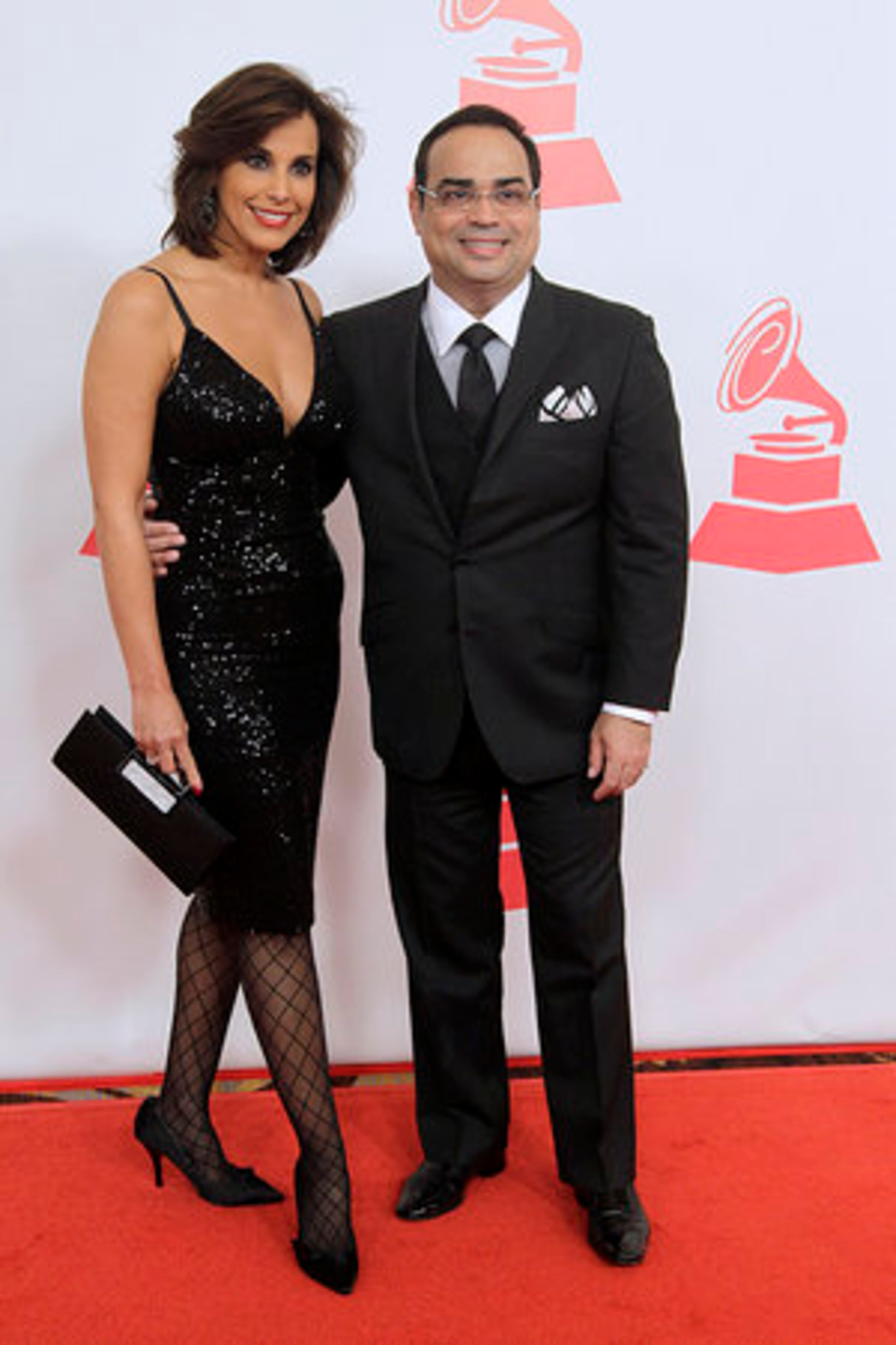 Gilberto Santa Rosa, right, and guest arrive.
