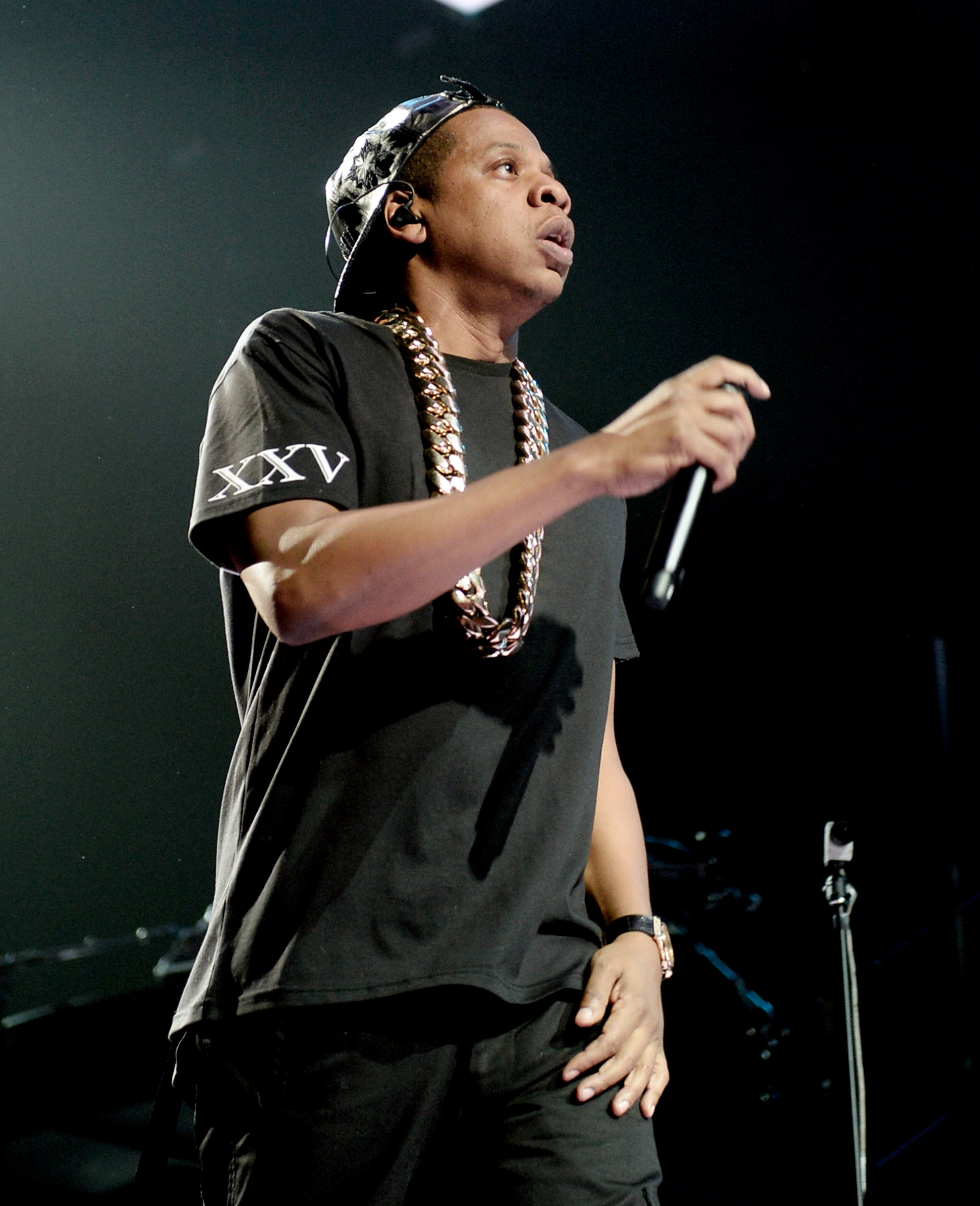 Hip-hop artist Jay Z performs at The Staples Center on December 9, 2013 in Los Angeles, California.