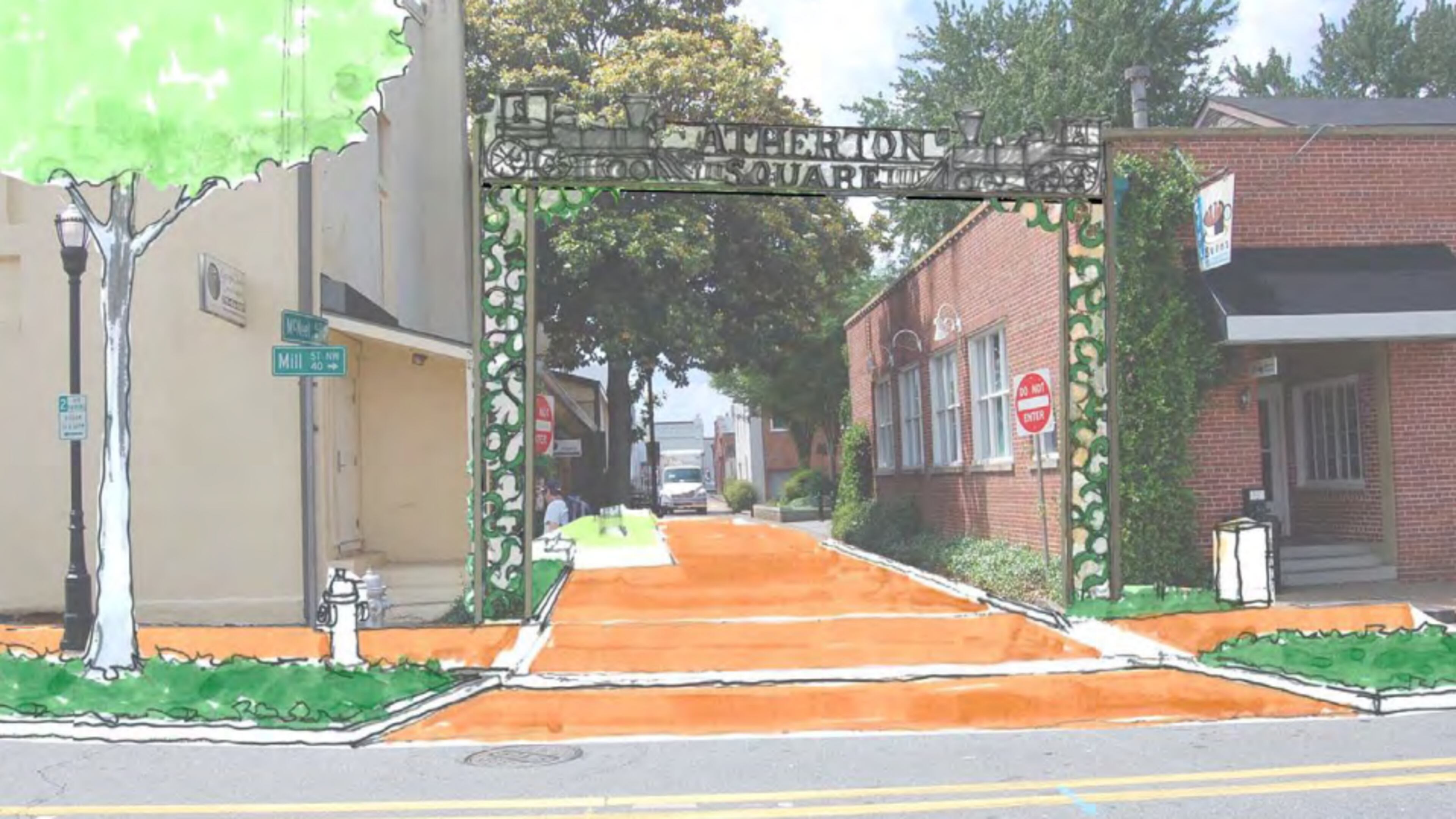 Artist's rendition of a possible future Atherton Square (City of Marietta)