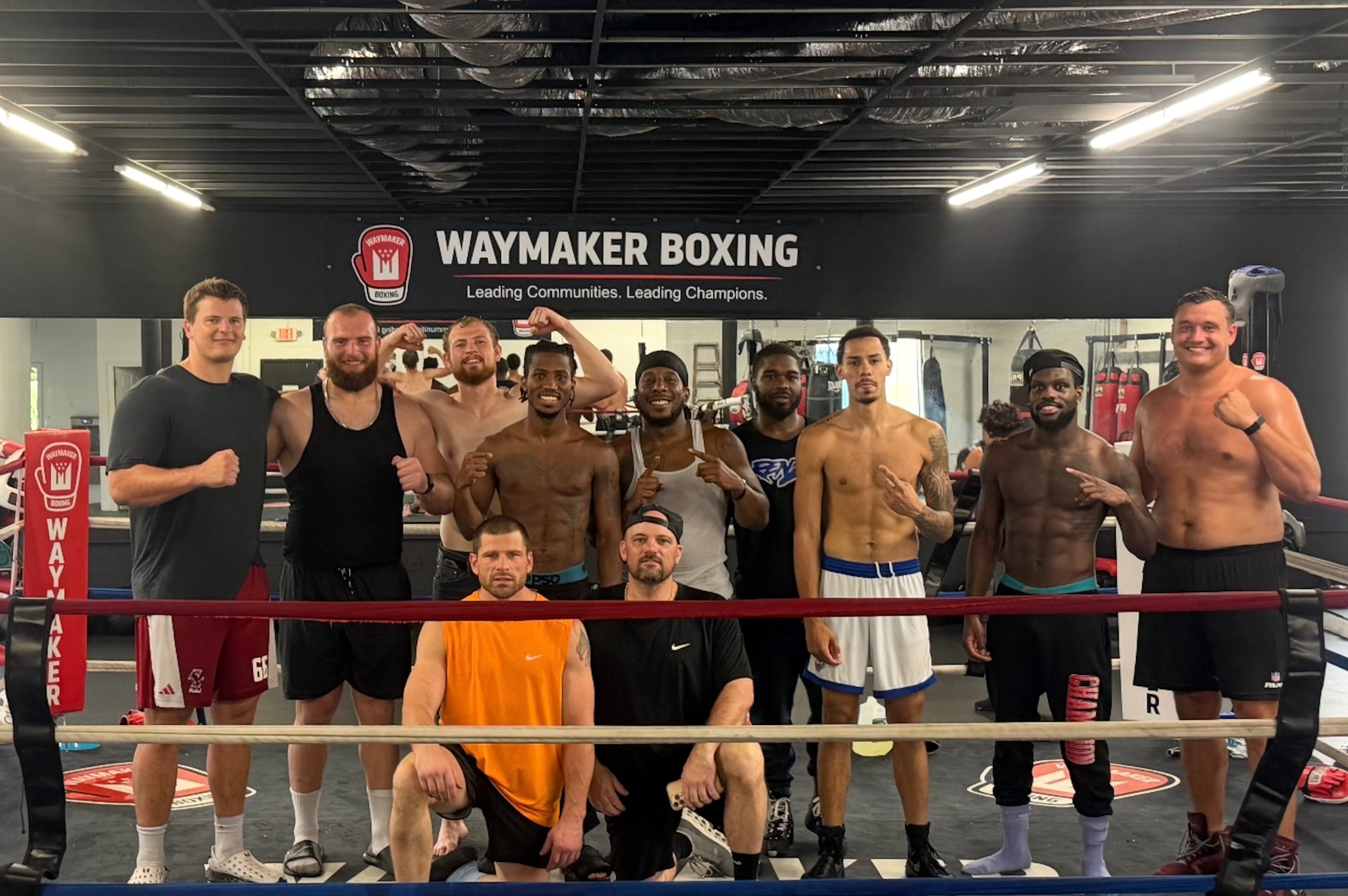 Falcons guard Chris Lindstrom at Waymaker Boxing