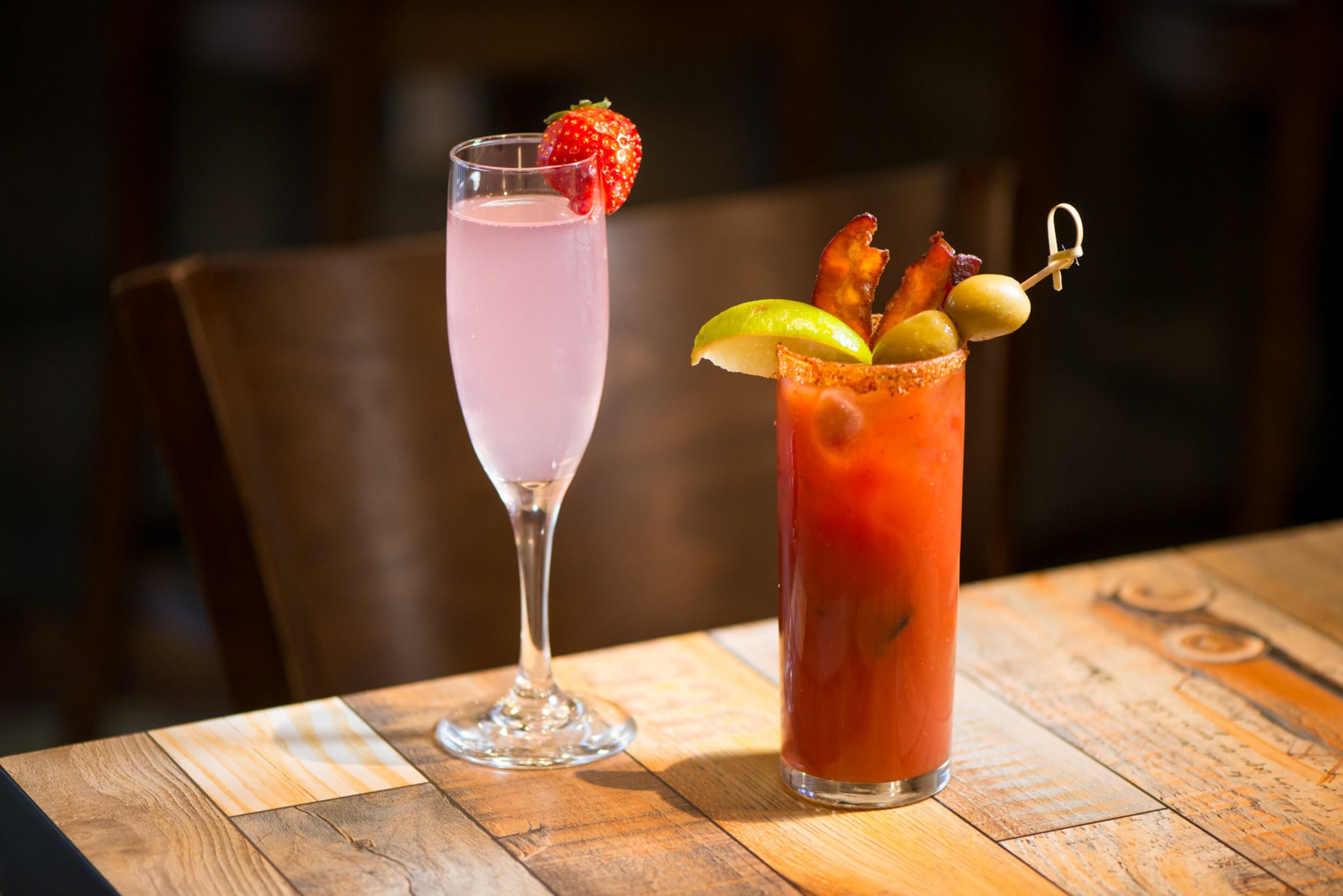 Gocha's Hail Mary and Poinsettia cocktails. Photo credit- Mia Yakel.