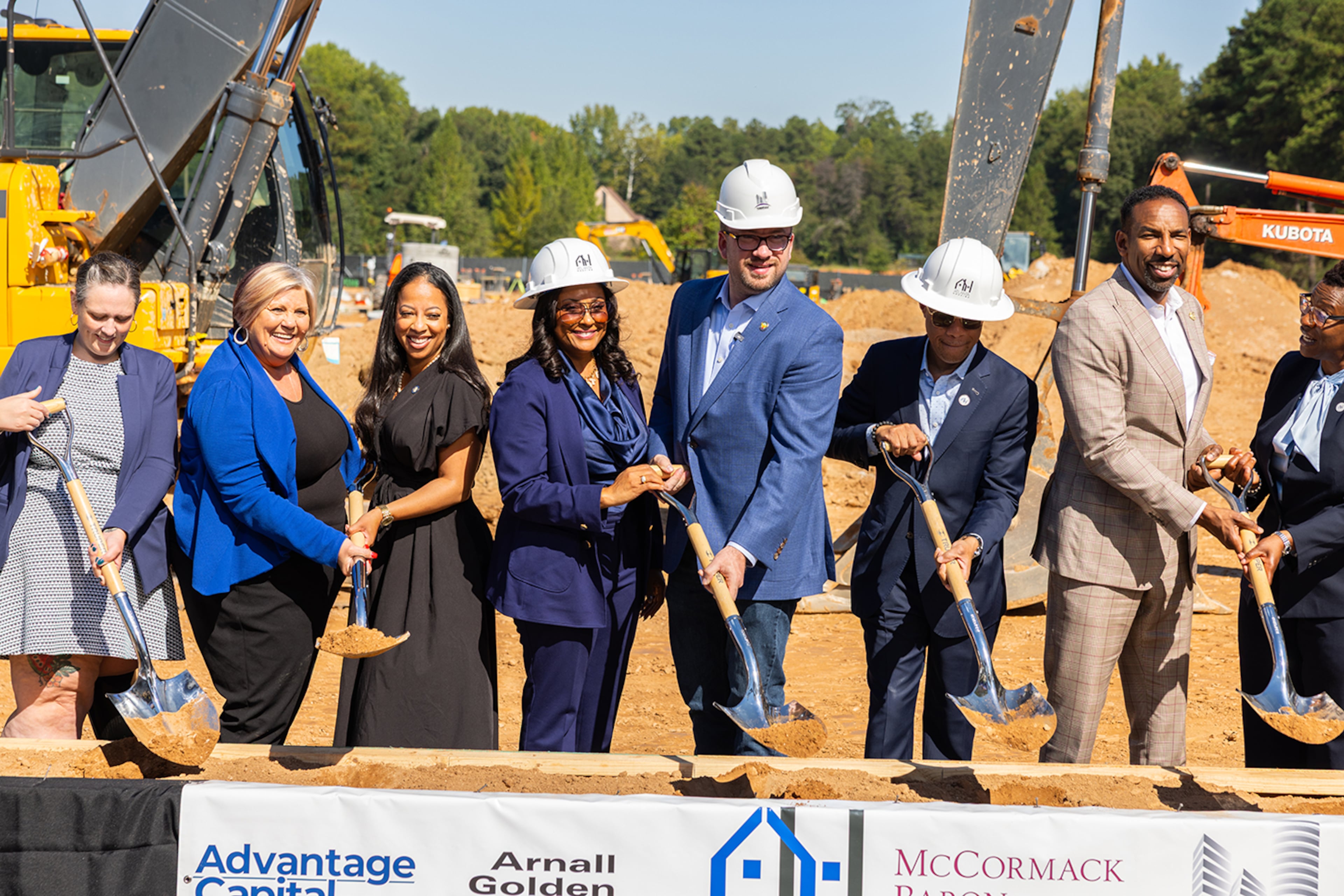 Atlanta elected officials and developers celebrated the groundbreaking for the second phase of Bowen Homes' redevelopment. (Courtesy of Atlanta Housing)