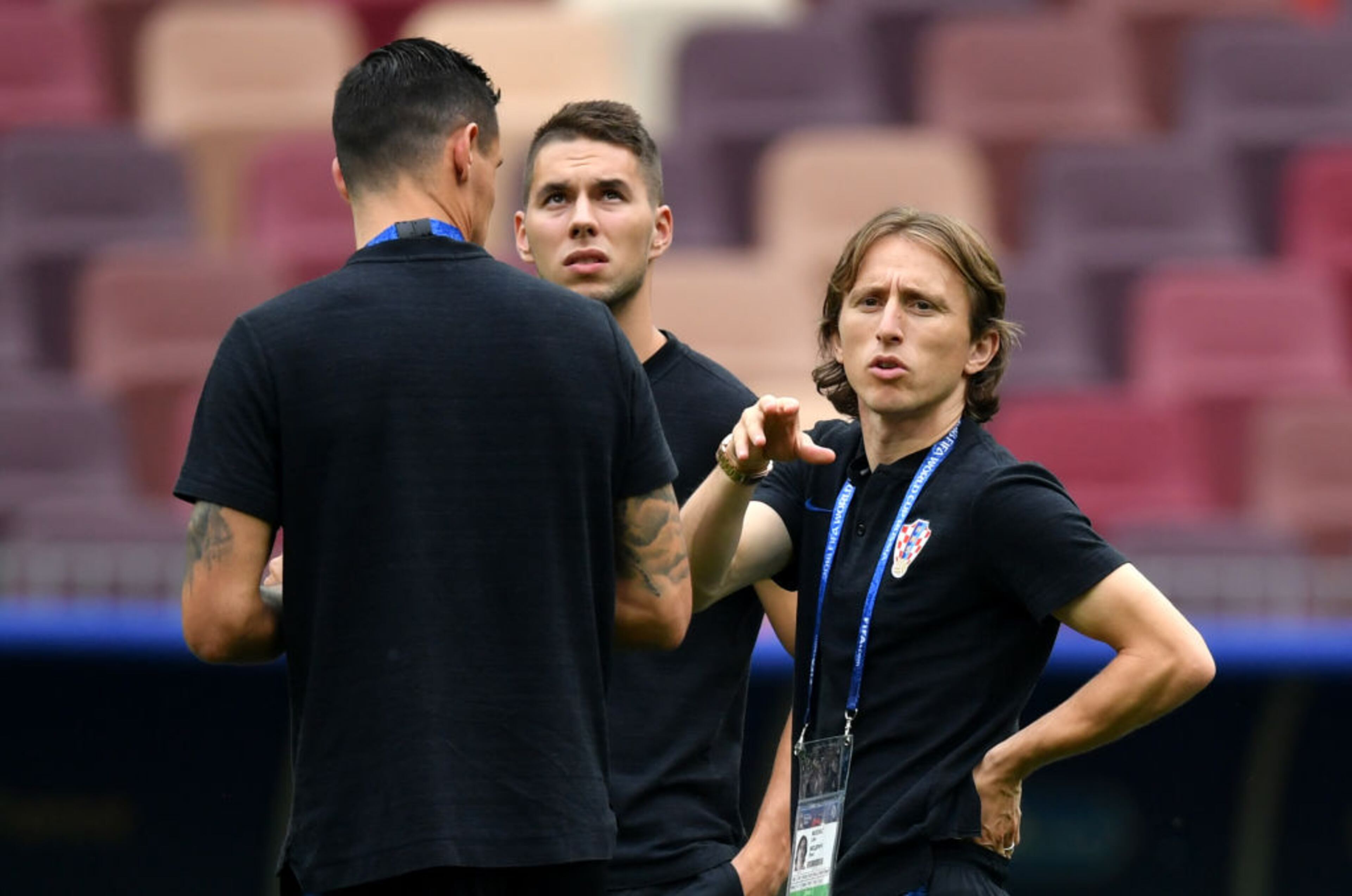 MOSCOW, RUSSIA - JULY 15: Luka Modric of Croatia looks on during a pitch inspection prior to the 2018 FIFA World Cup Final between France and Croatia at Luzhniki Stadium on July 15, 2018 in Moscow, Russia. (Photo by Dan Mullan/Getty Images)