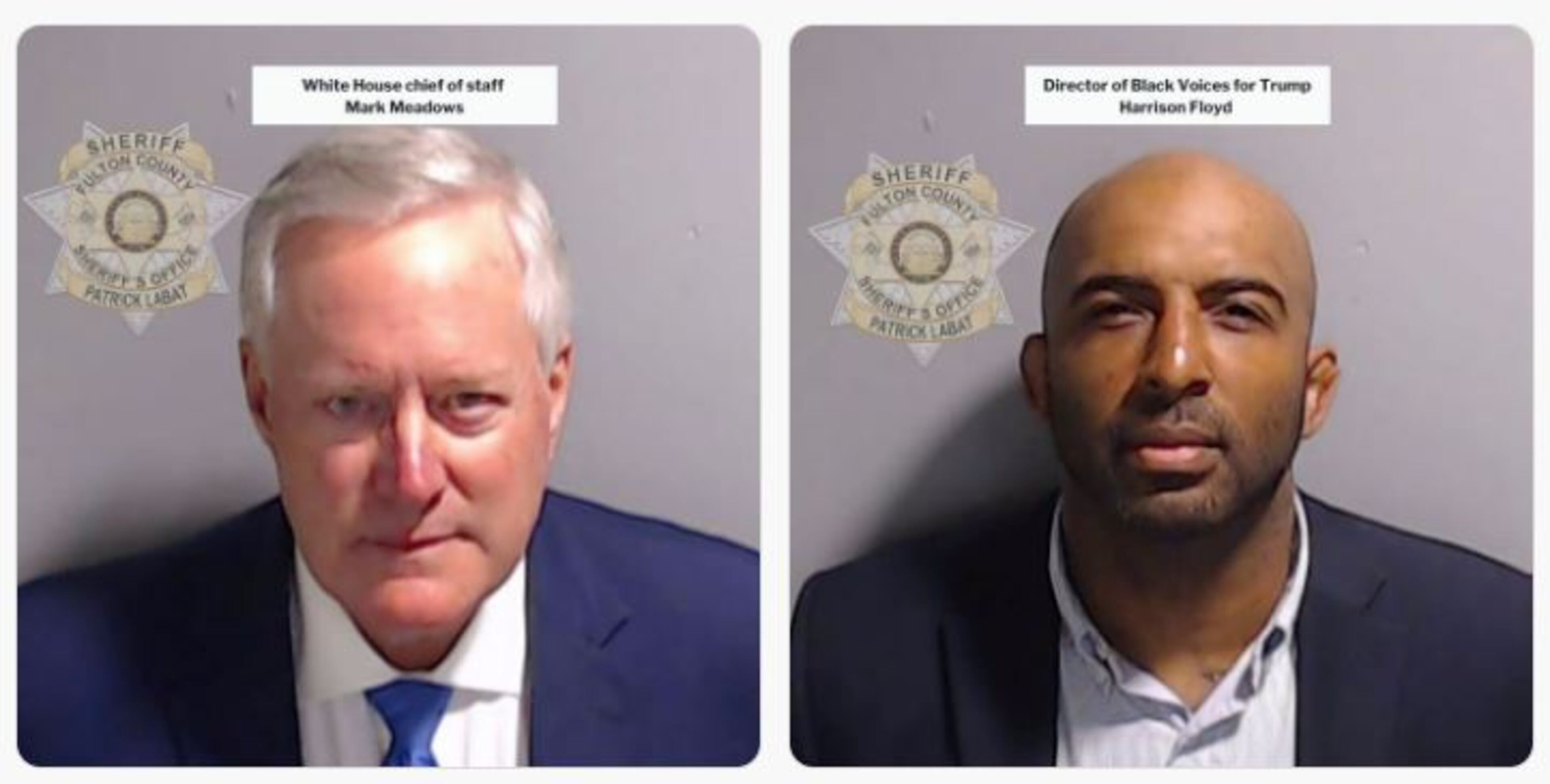 Mug shots released for Mark Meadows, Harrison Floyd (Fulton County Sheriff)