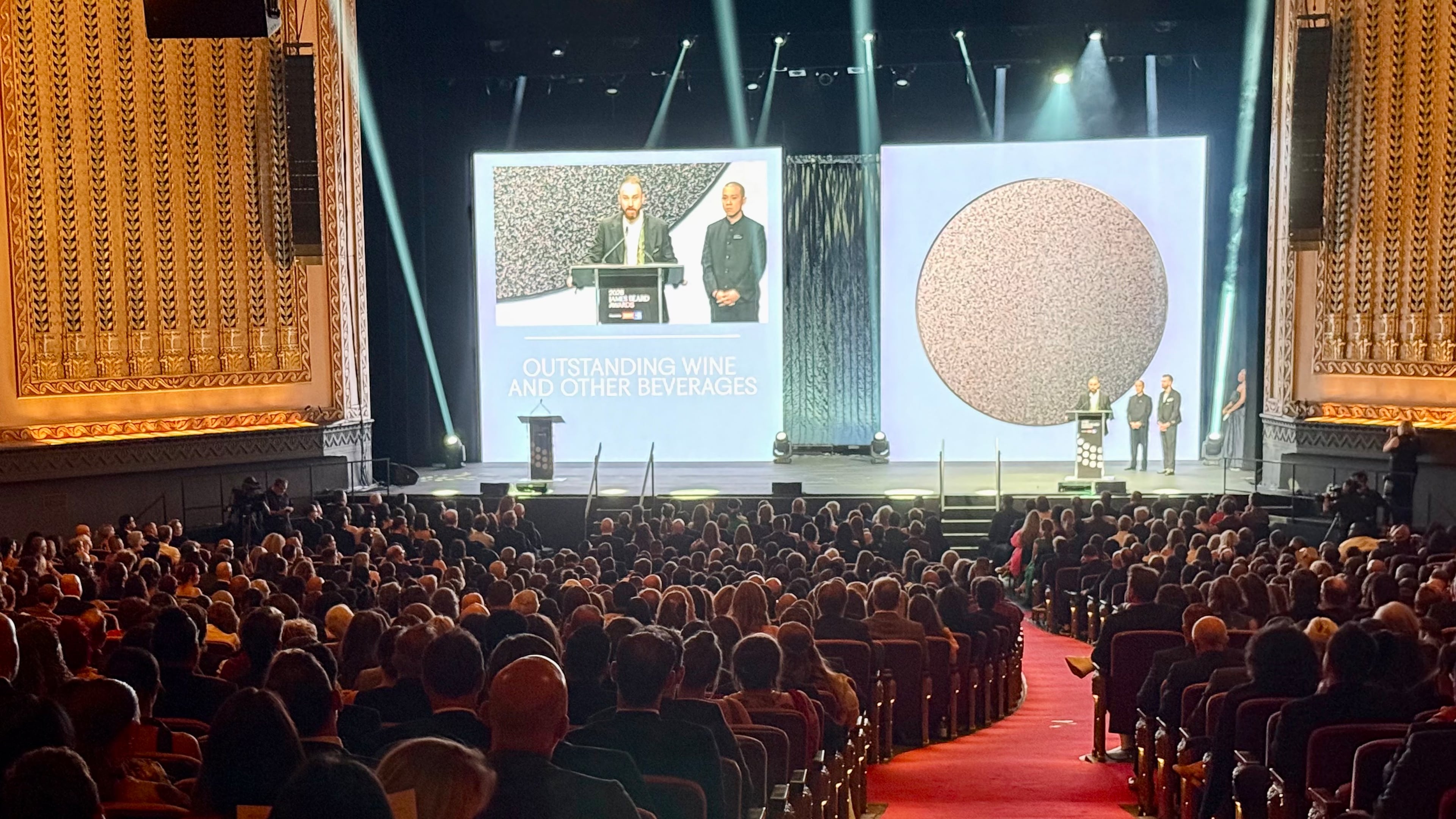 A packed theater at Chicago's Lyric Opera for the 2026 James Beard Awards. (Henri Hollis/AJC)