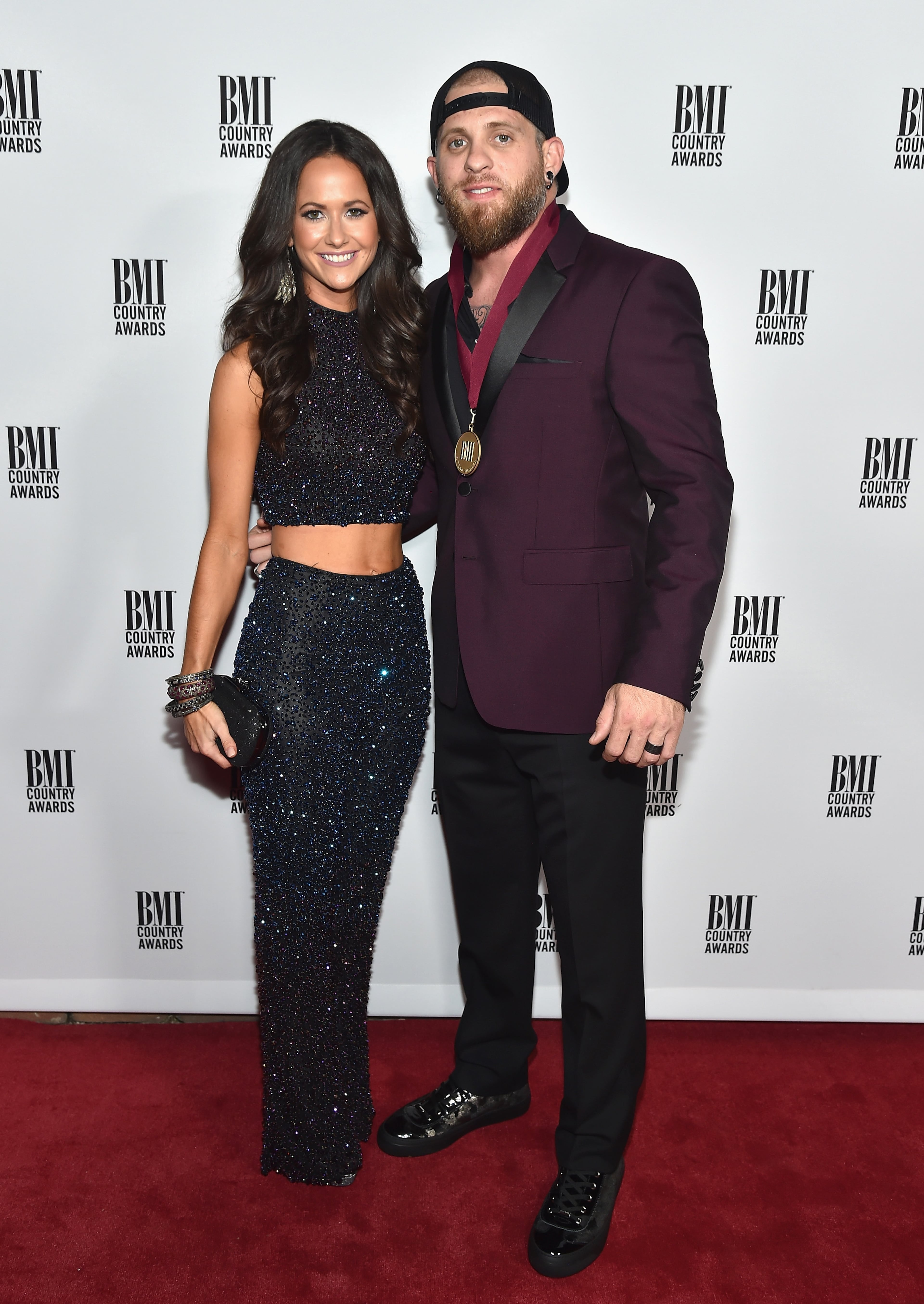 Singer-songwriter Brantley Gilbert (R) and Amber Cochran attend the 64th Annual BMI Country awards on November 1, 2016 in Nashville, Tennessee. (Photo by Michael Loccisano/Getty Images)