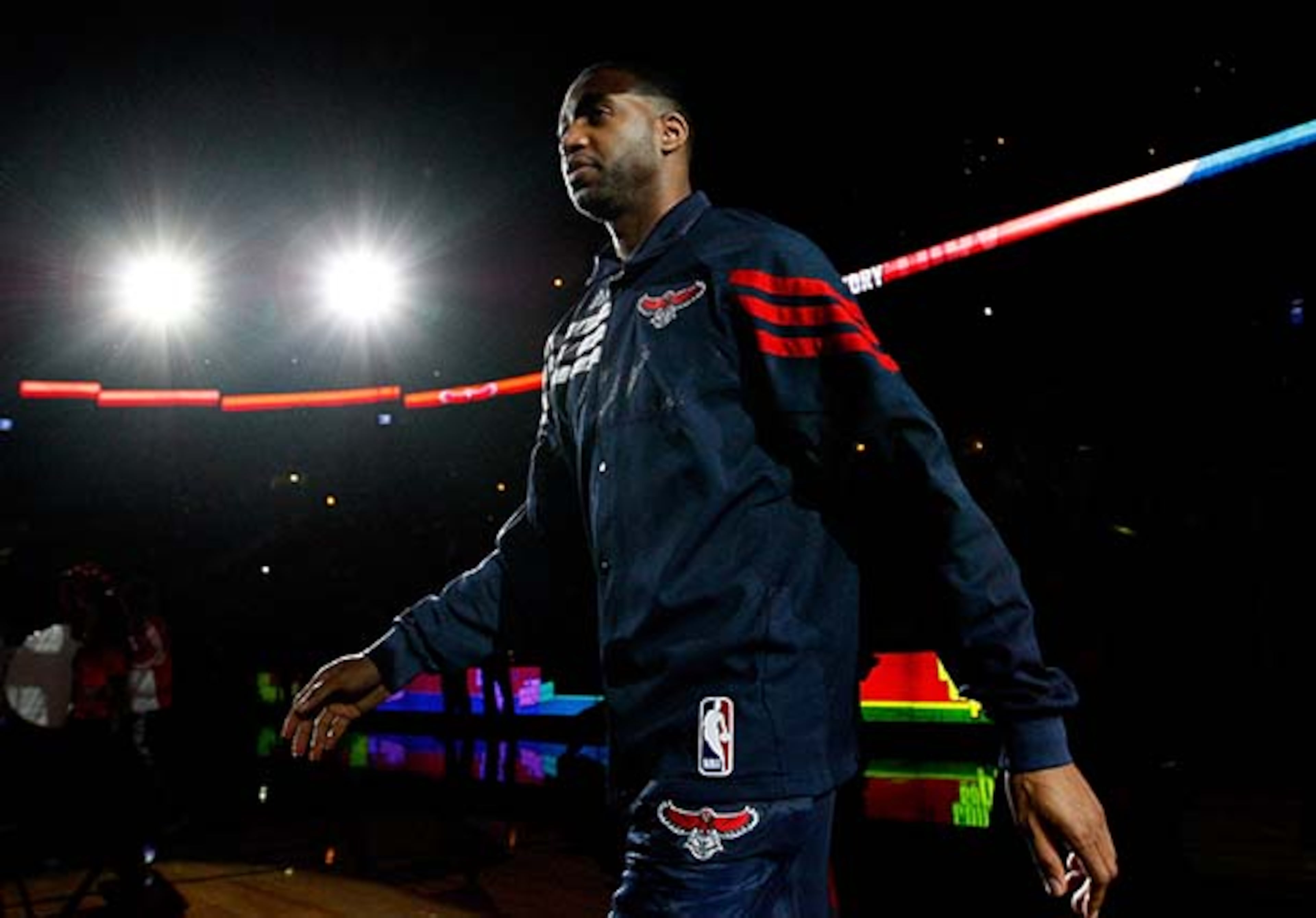 ATLANTA, GA - DECEMBER 28: Tracy McGrady #1 of the Atlanta Hawks is introduced prior to the game against the Washington Wizards at Philips Arena on December 28, 2011 in Atlanta, Georgia. (Photo by Kevin C. Cox/Getty Images)