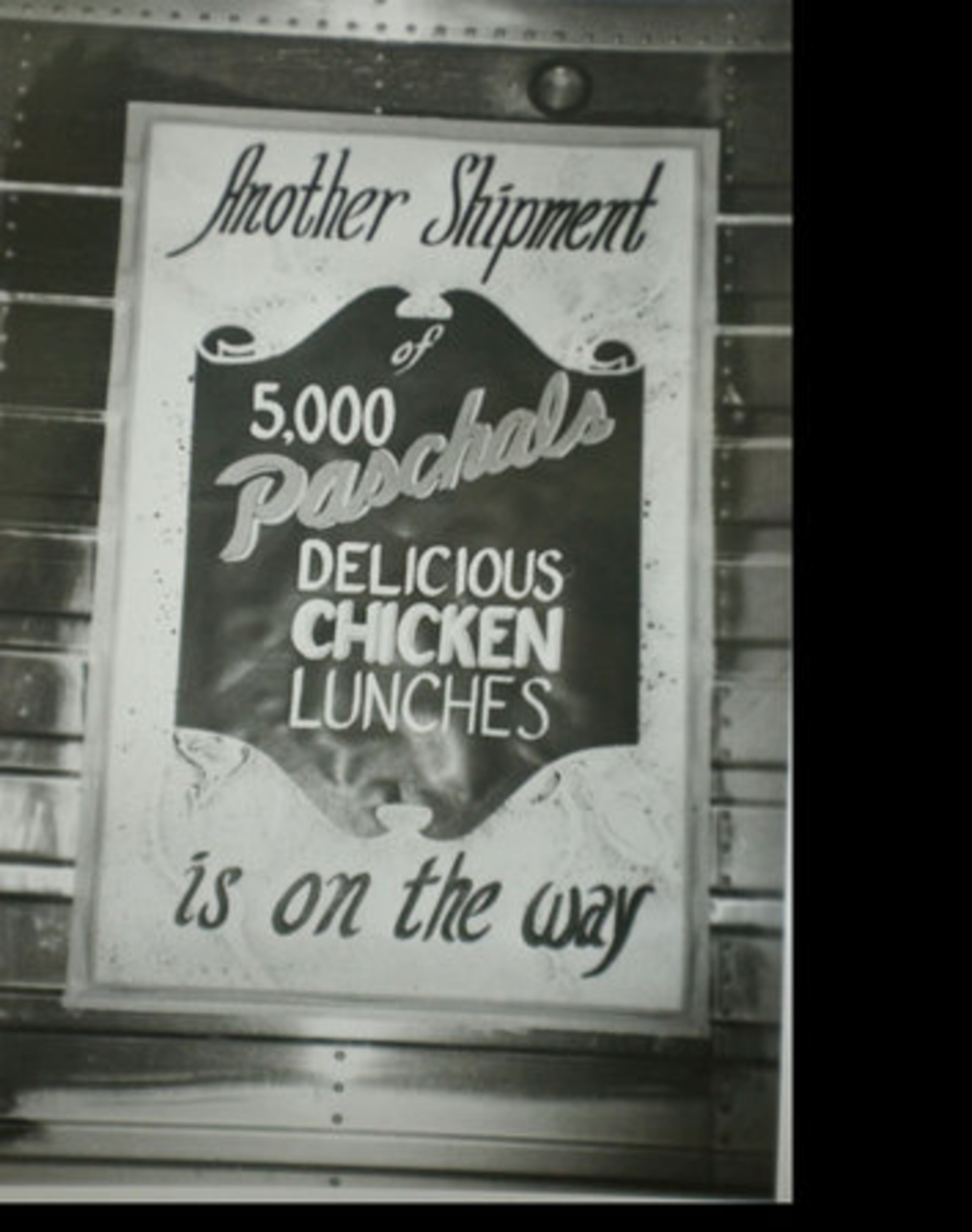 The Paschal brothers filled an order for 5,000 chicken dinners shortly after moving their restaurant to its bigger facility across the street from the original.