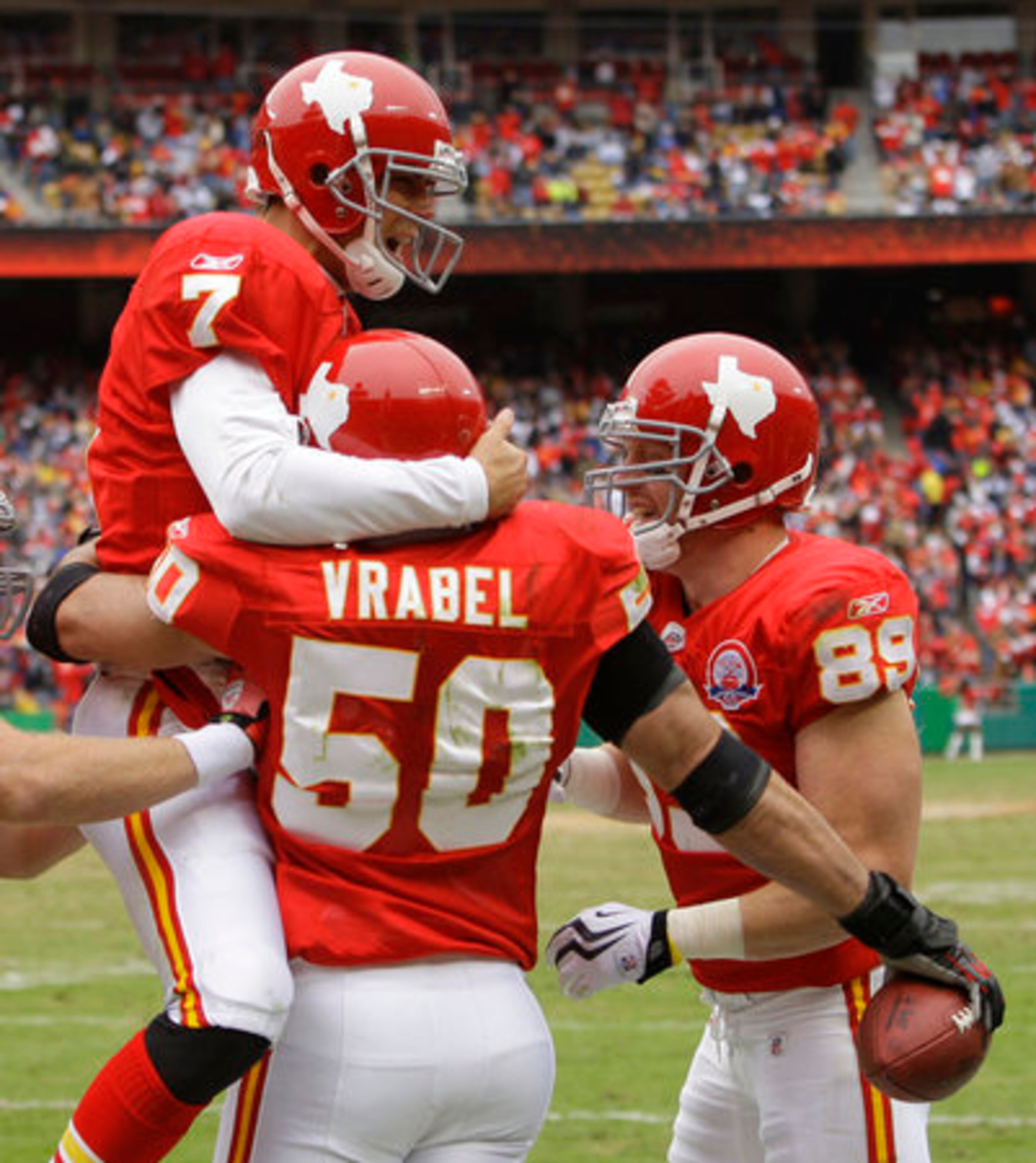 From the stands these Chiefs uniforms may not look so different. The red and white uniform with a red helmet featuring an outline of the state of Texas pays tribute to when they played in Dallas from 1960-62 and were known as the Texans.