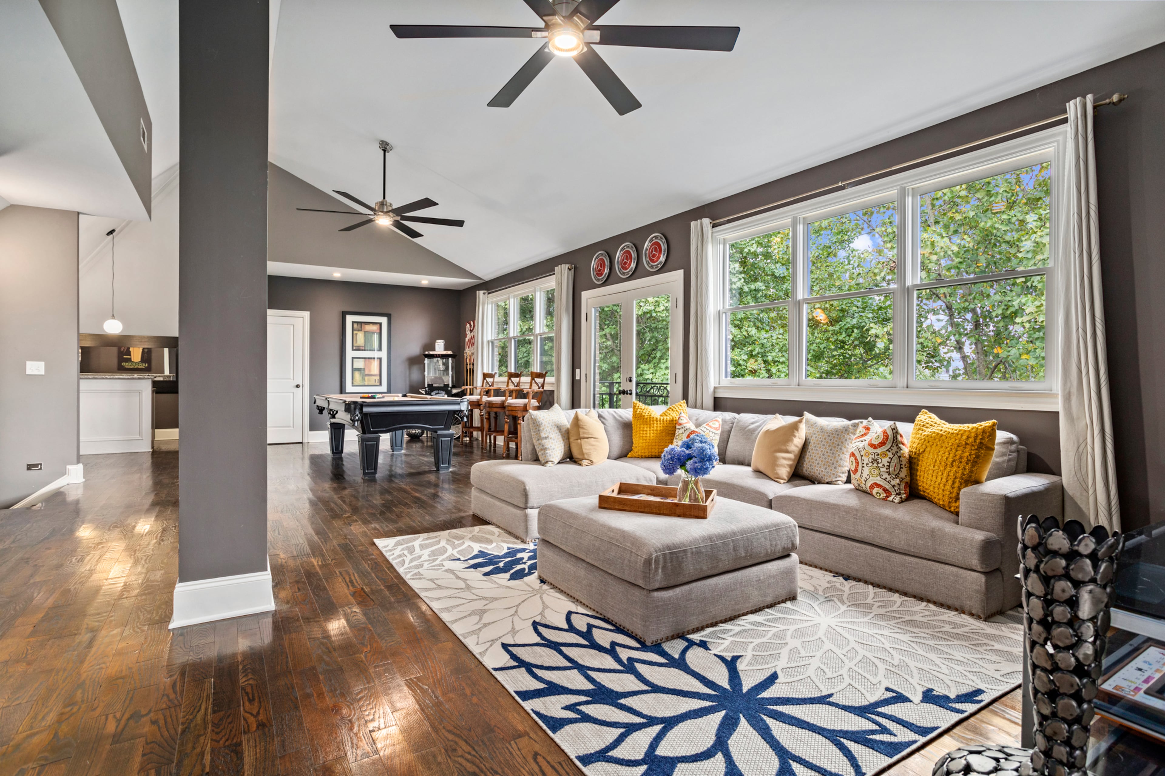 Incredible rec room overlooking the city. Text by Justin Longenbach