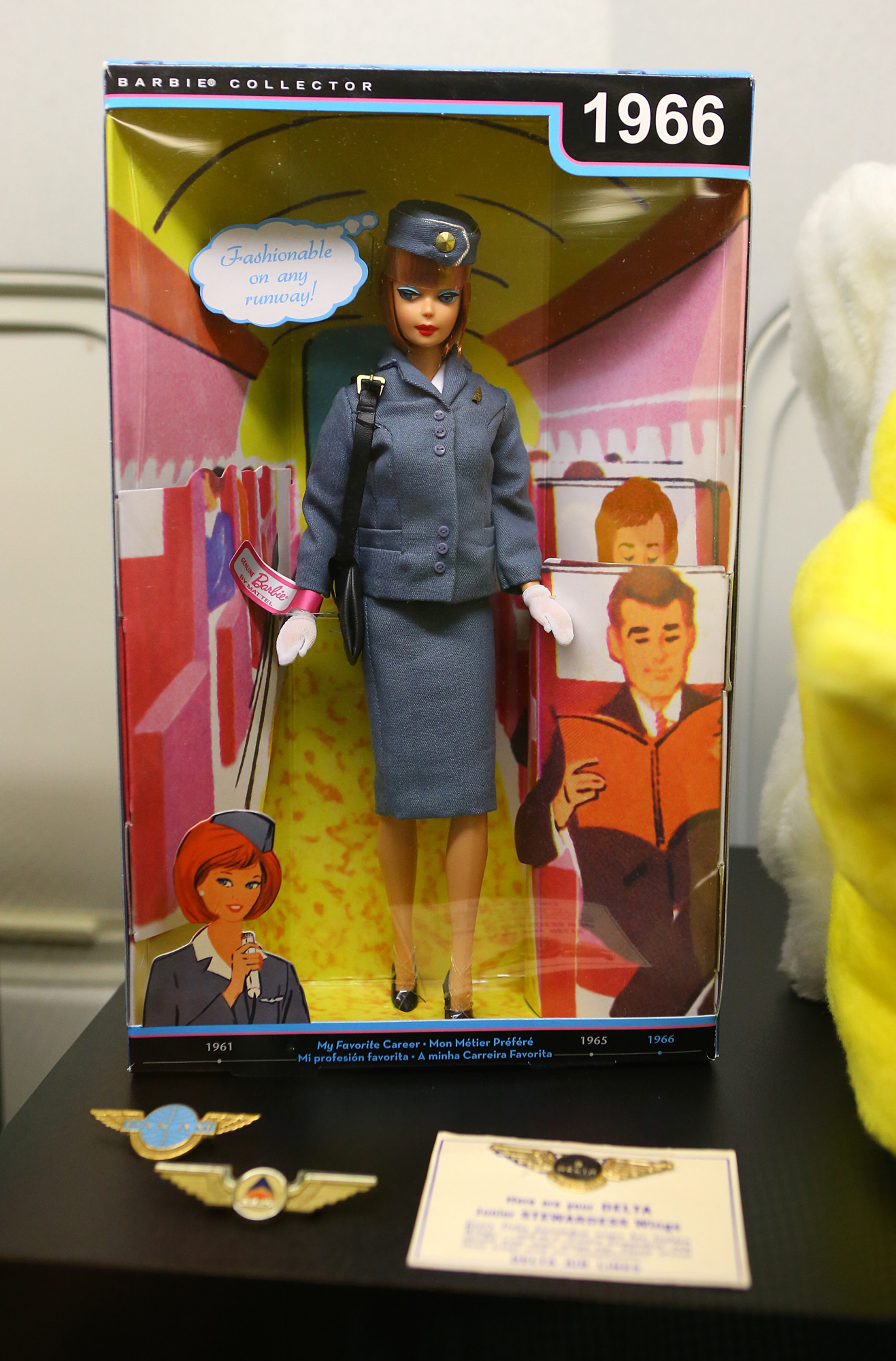 061214 ATLANTA: A 1966 Barbie Collector flight attendant doll is on display in the Delta Flight Museum on Thursday, June 12, 2014, in Atlanta. CURTIS COMPTON / CCOMPTON@AJC.COM