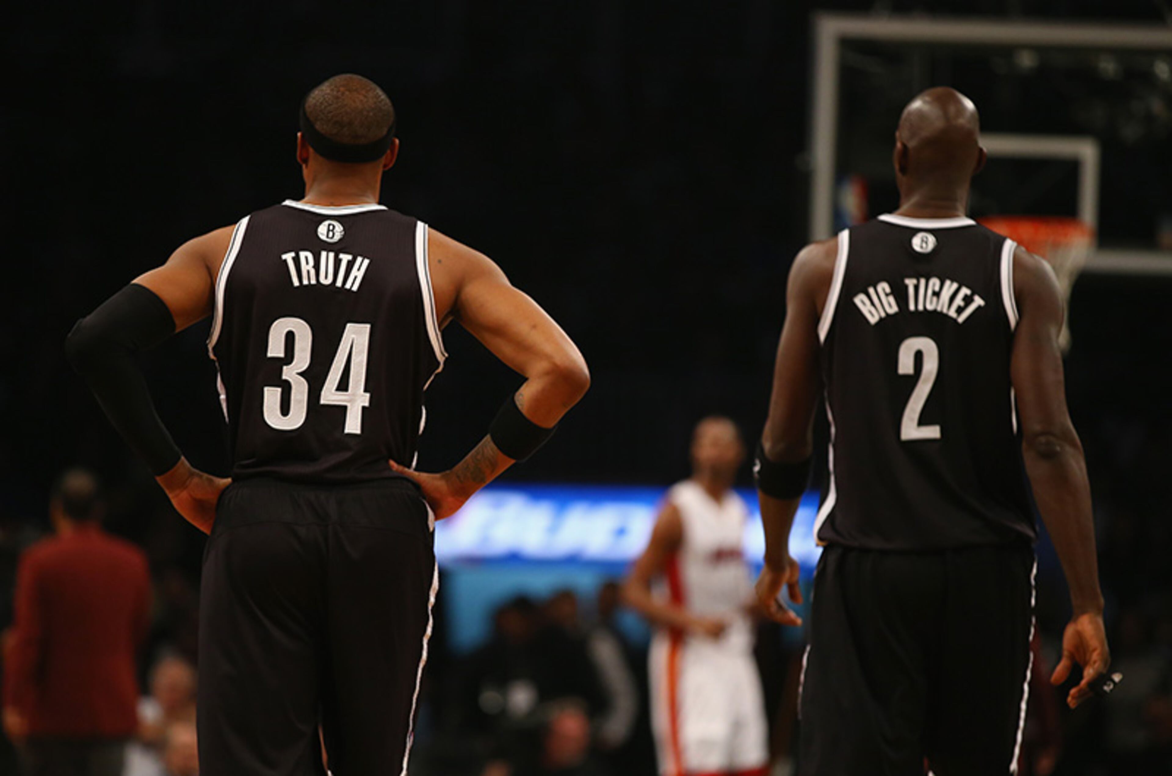 The Brooklyn Nets and Miami Heat played their Jan. 10, 2014, matchup with nicknames on the back of the jerseys, instead of traditional last names. Among the player-chosen monikers were "Truth" (Paul Pierce) and "The Big Ticket" (Kevin Garnett).