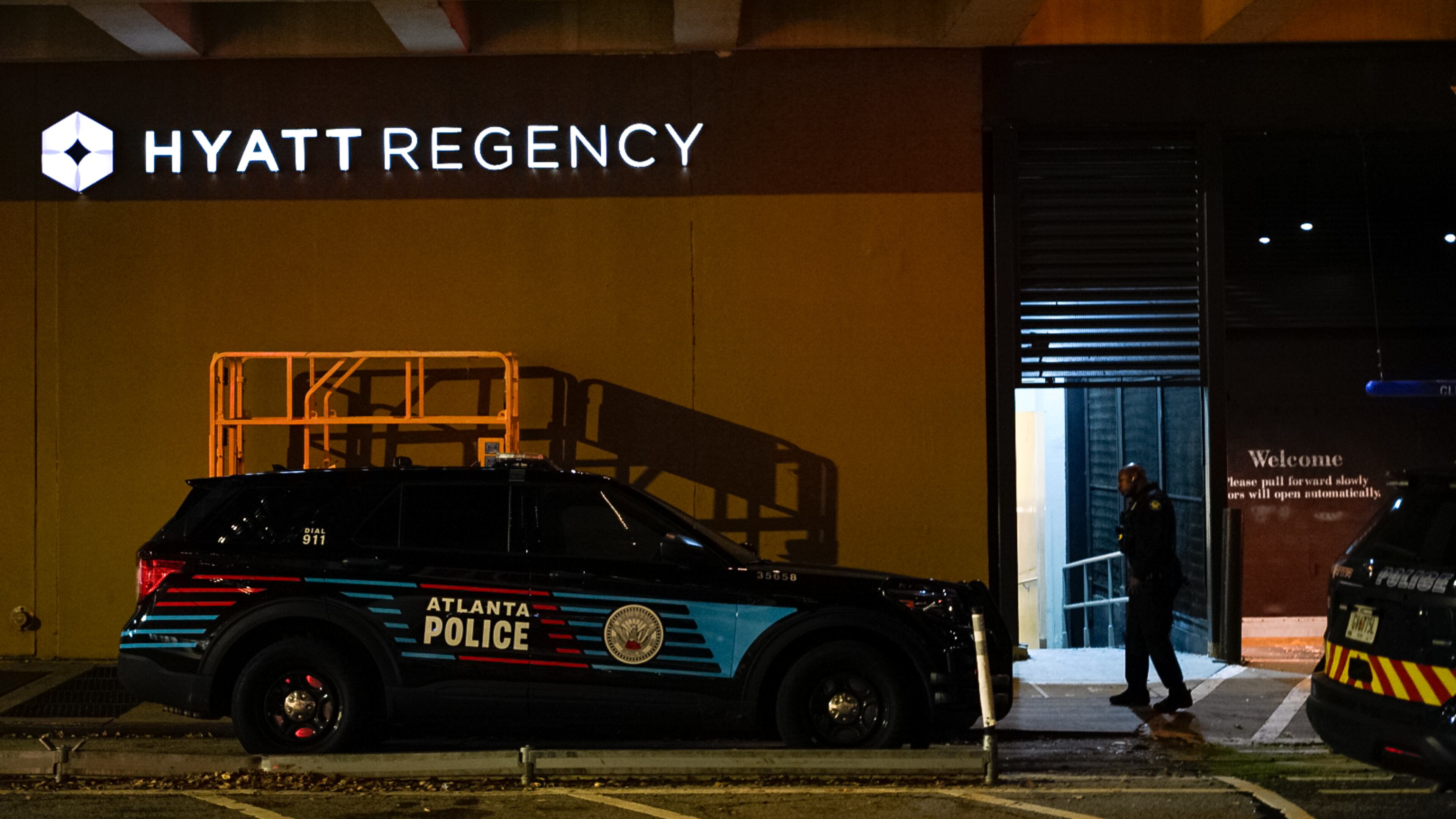 Atlanta police investigate a fatal shooting at the Hyatt Regency Hotel in November.