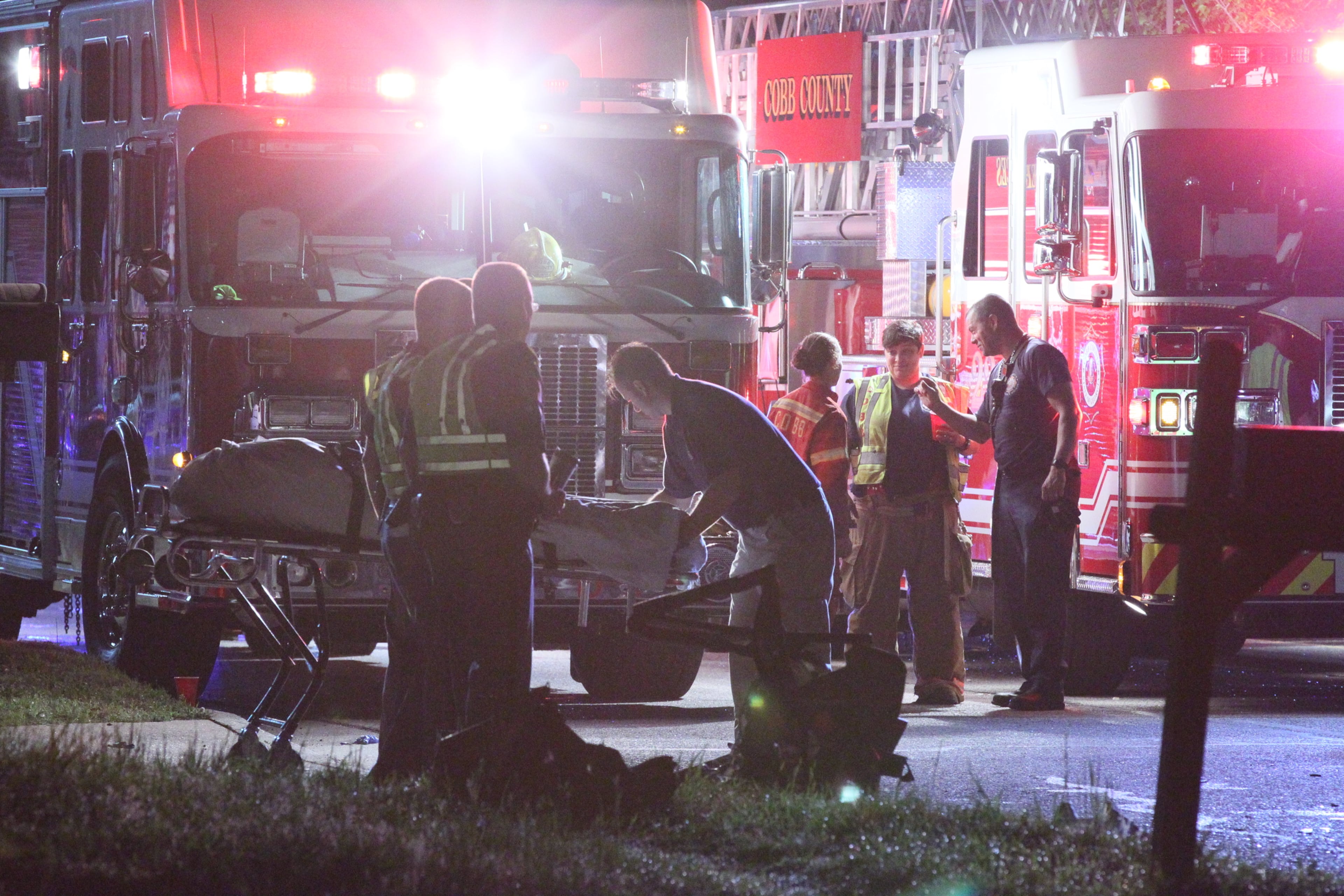 Two people died in the wreck, which happened before 4:30 a.m. in the 5600 block of Austell Road, between Veterans Memorial Highway and Perkerson Mill Road. JOHN SPINK/JSPINK@AJC.COM