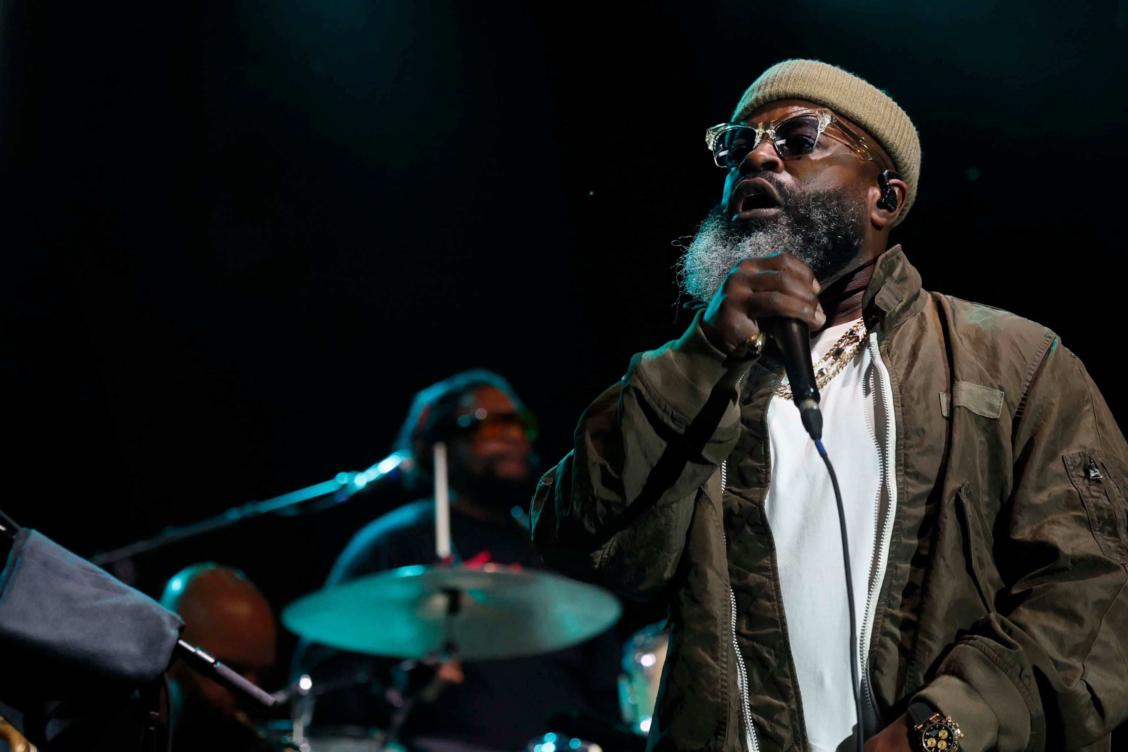 American rapper and singer Black Thought performs with The Roots at the Atlanta Jazz Festival in Piedmont Park on Sunday, May 24, 2026. The fest featured performances from more than a dozen acts on the main stage, in addition to workshops, a kids zone and vendors. (Miguel Martinez/AJC)