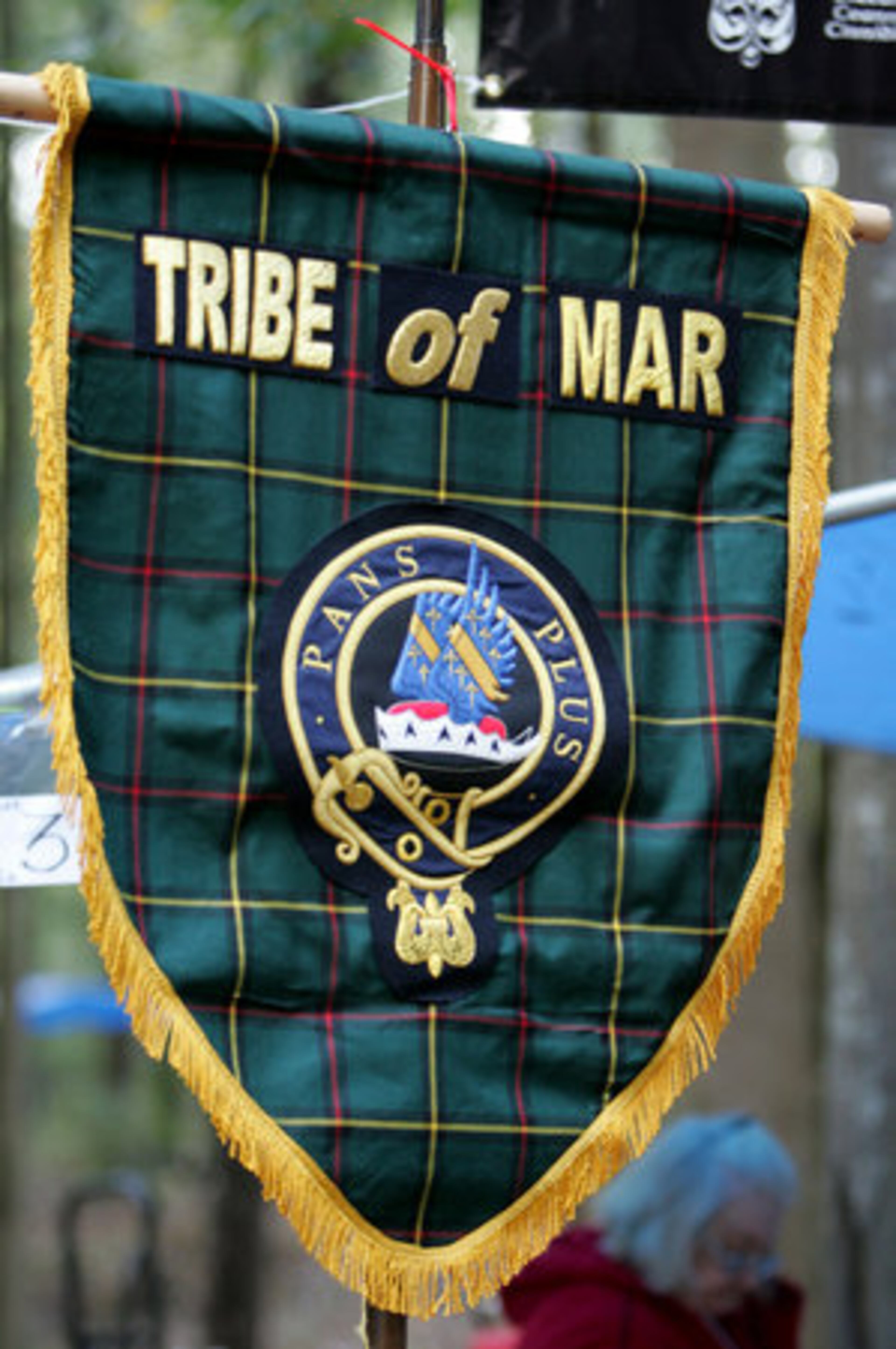 One of many clan flags and banners displayed at the Stone Mountain Highland Games and Scottish Festival.