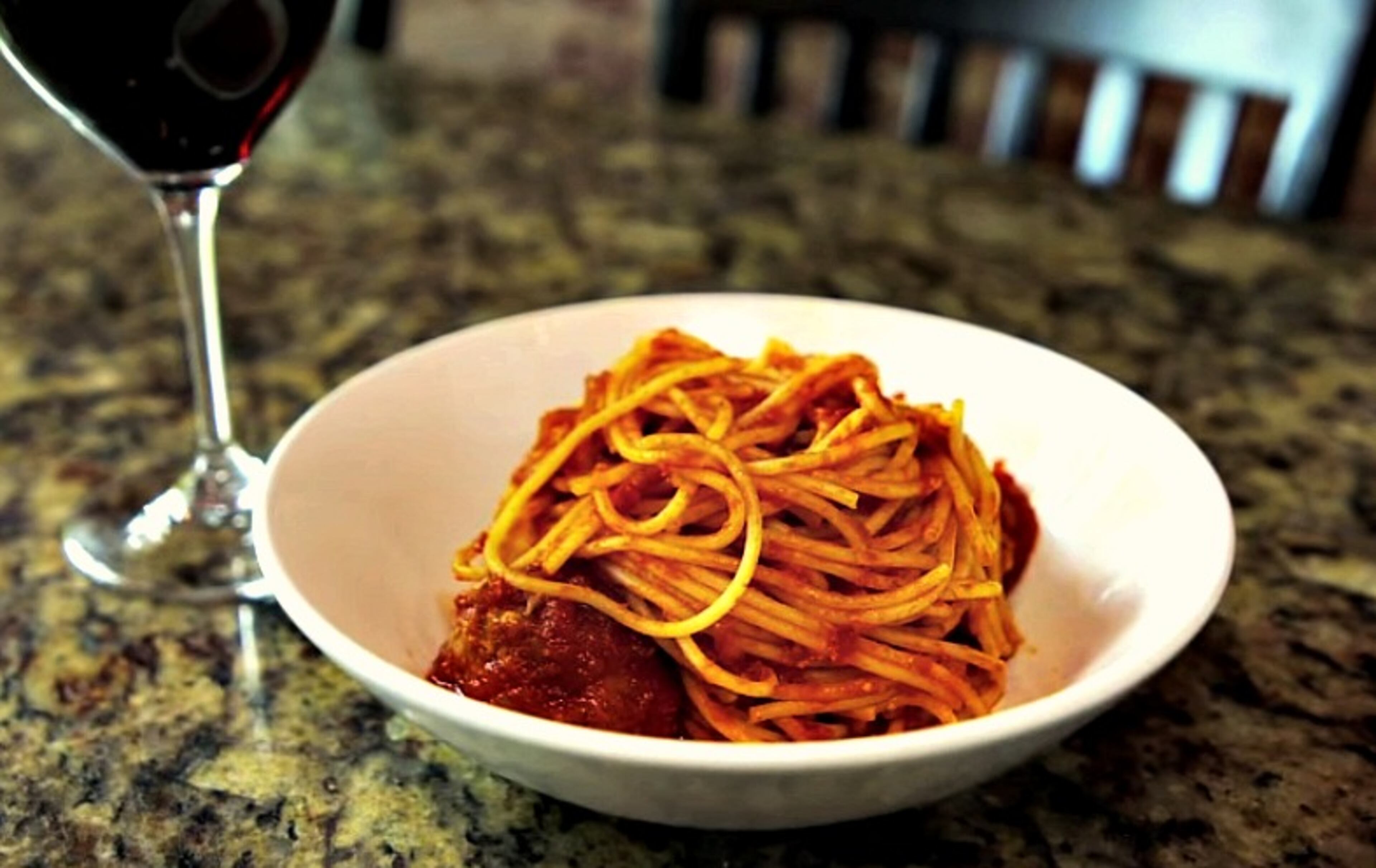 La Tavola's spaghetti and veal meatballs.