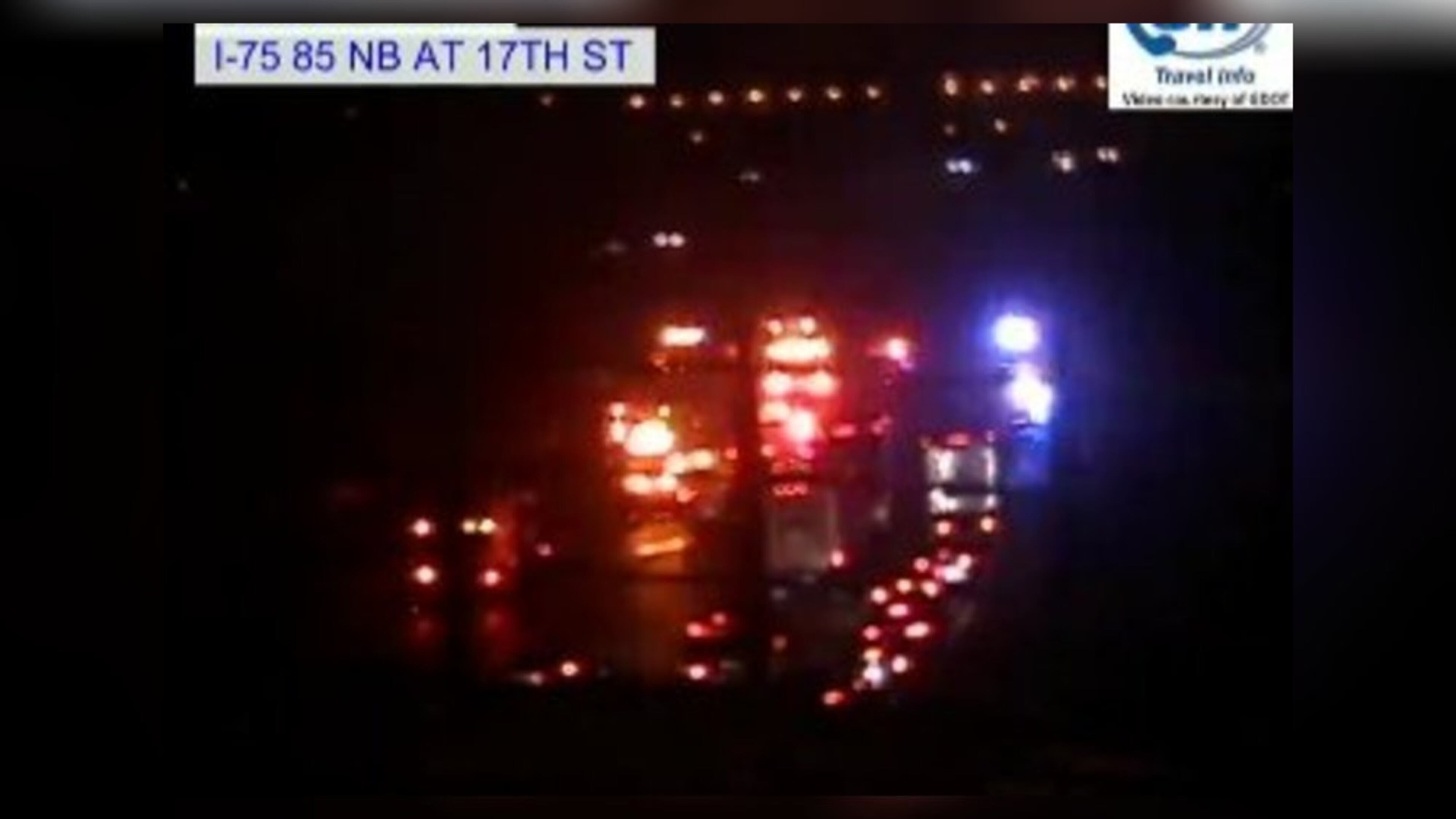 An injury crash temporarily shut down the north side of the Downtown Connector in Midtown early Monday.