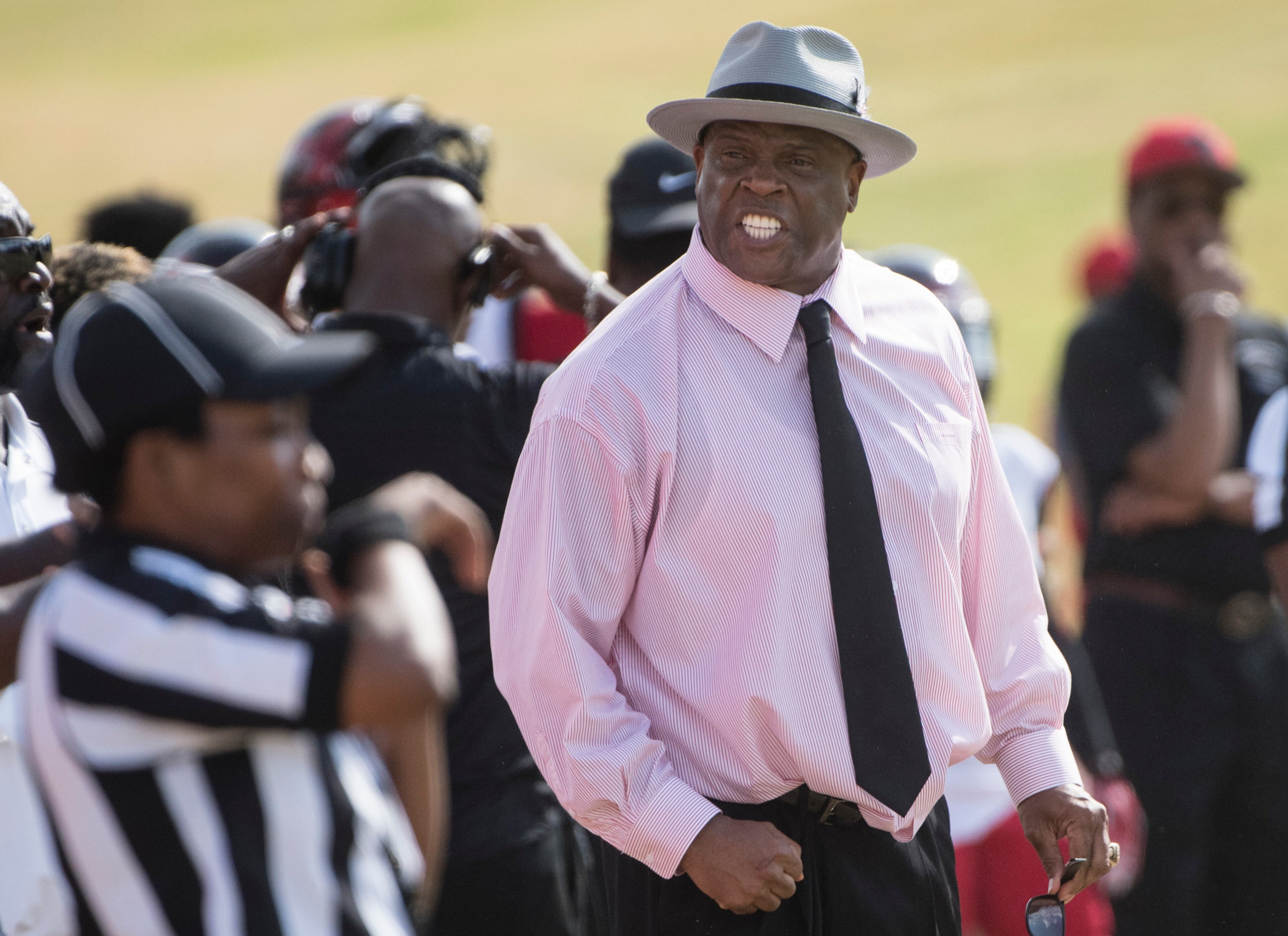 Clark Atlanta head coach Kevin Ramsey during a college football game on Saturday, Nov. 4, 2017, in Atlanta. (John Amis)
