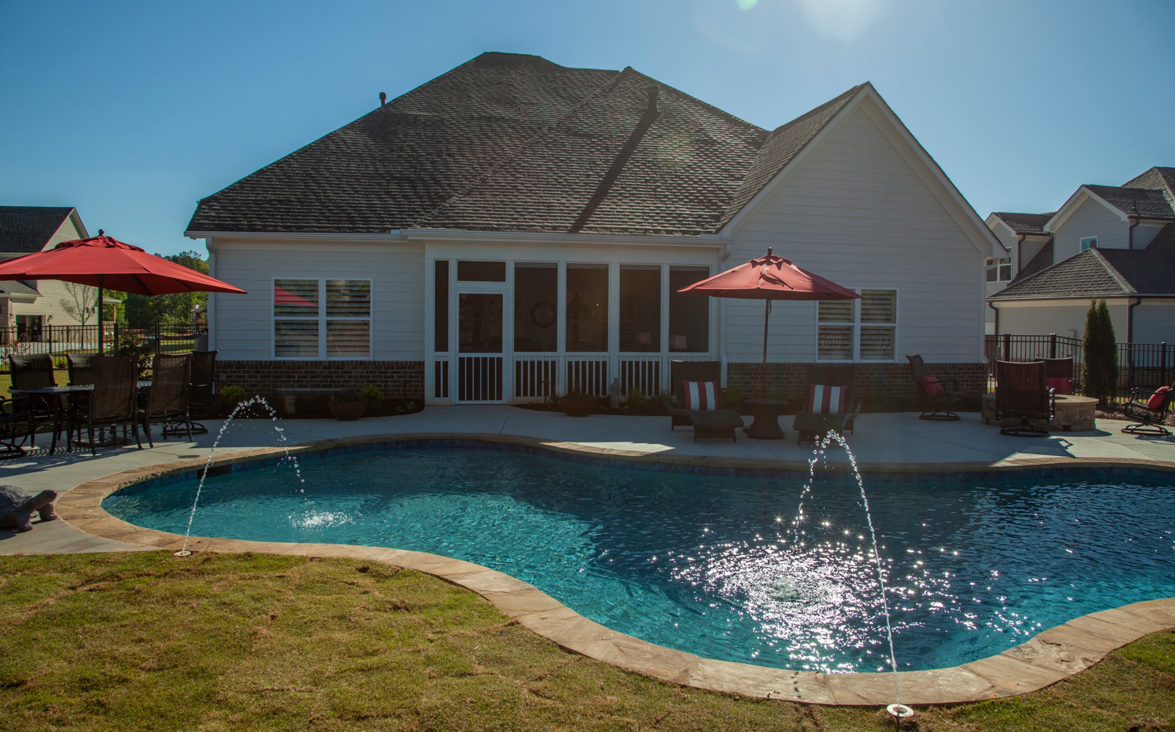 The pool was completed by AquaRama Pools & Spas just in time for the summer and was a must for Cobb County homeowner Renee Slaughter, who loves to swim.