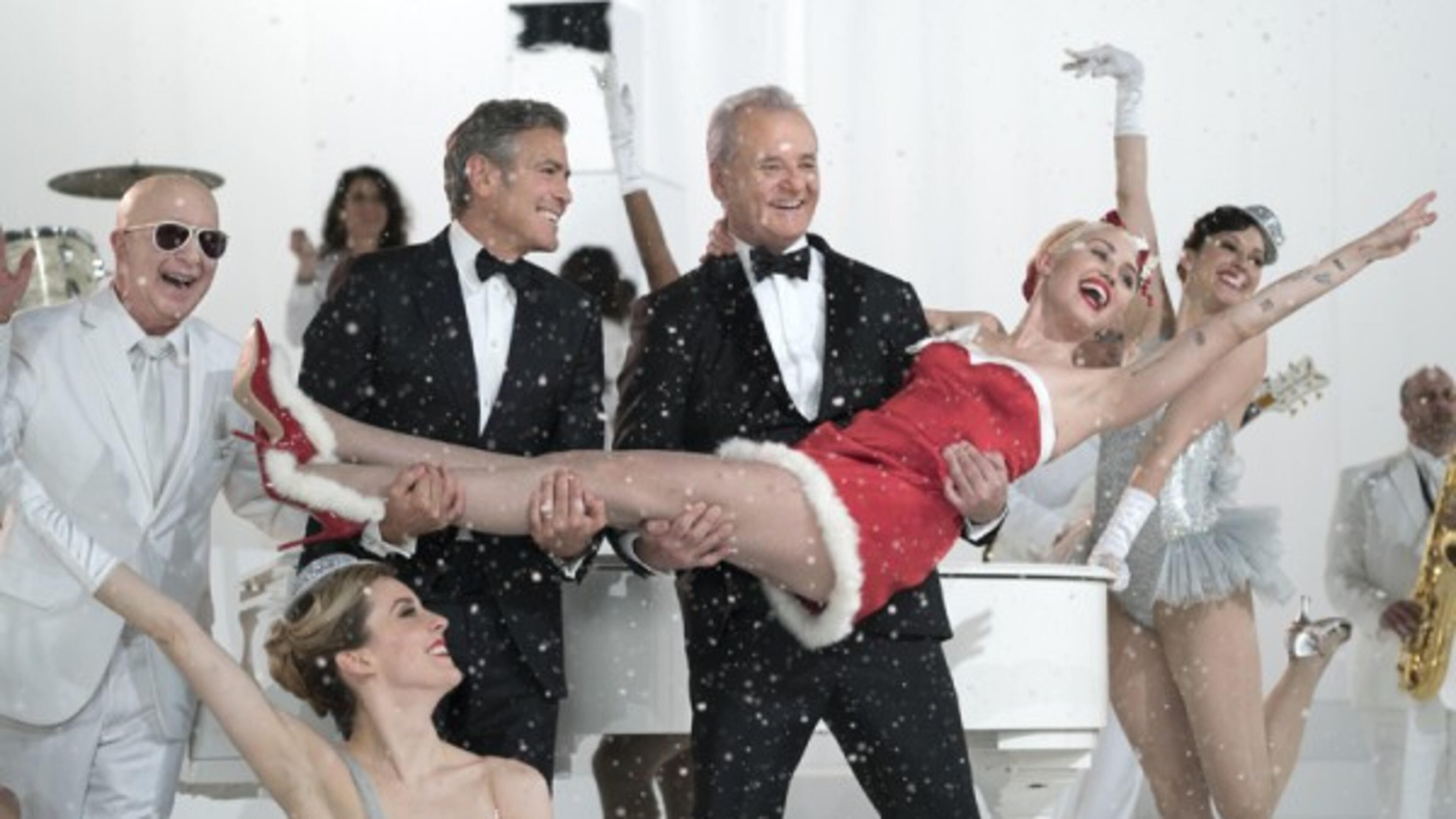 Bill Murray celebrates Christmas with George Clooney and Miley Cyrus on Netflix streaming Friday, December 4, 2015. CREDIT: Netflix