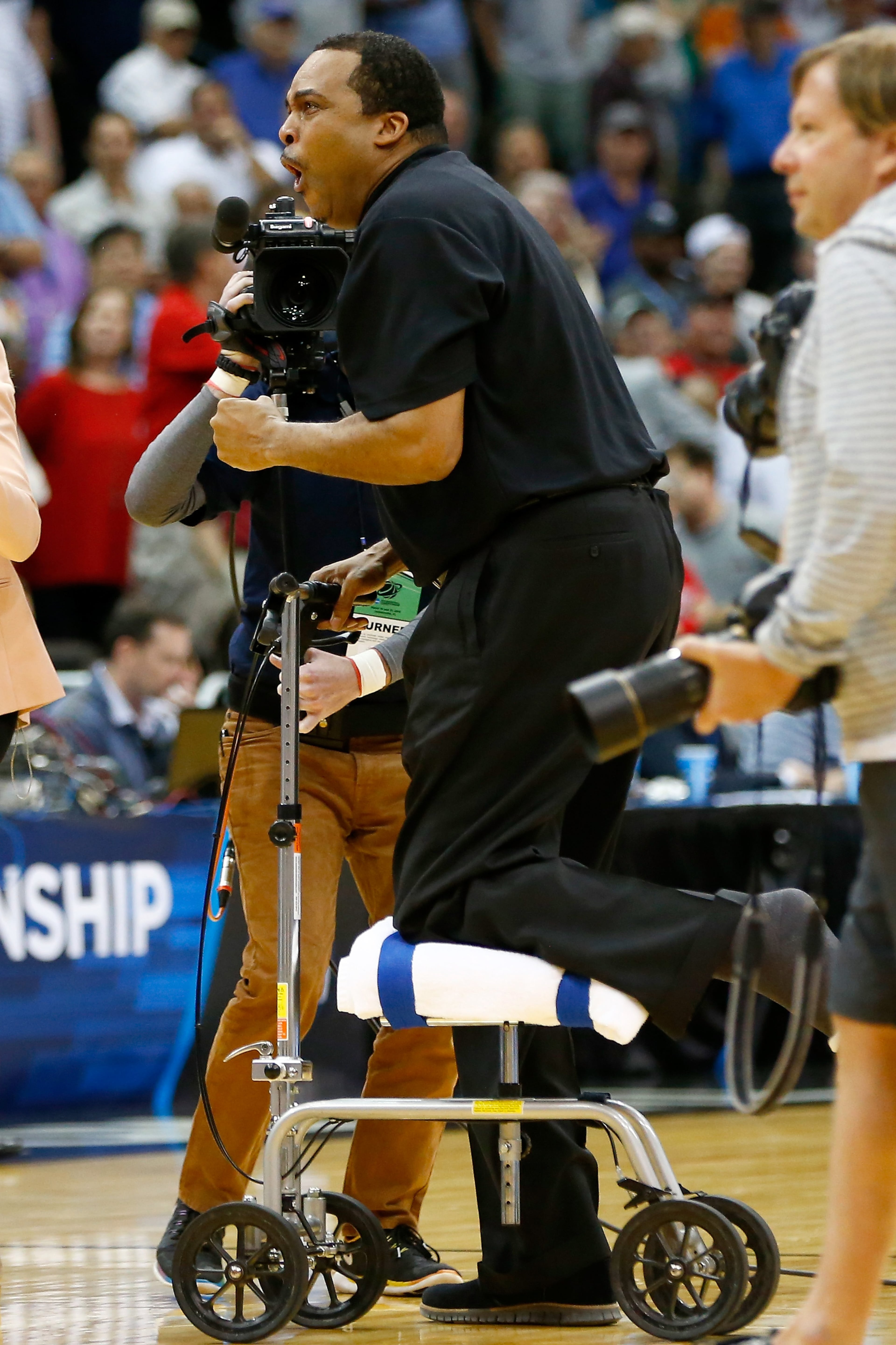 Hunter celebrates after the Panthers win over Baylor. (Photo by Kevin C. Cox/Getty Images)