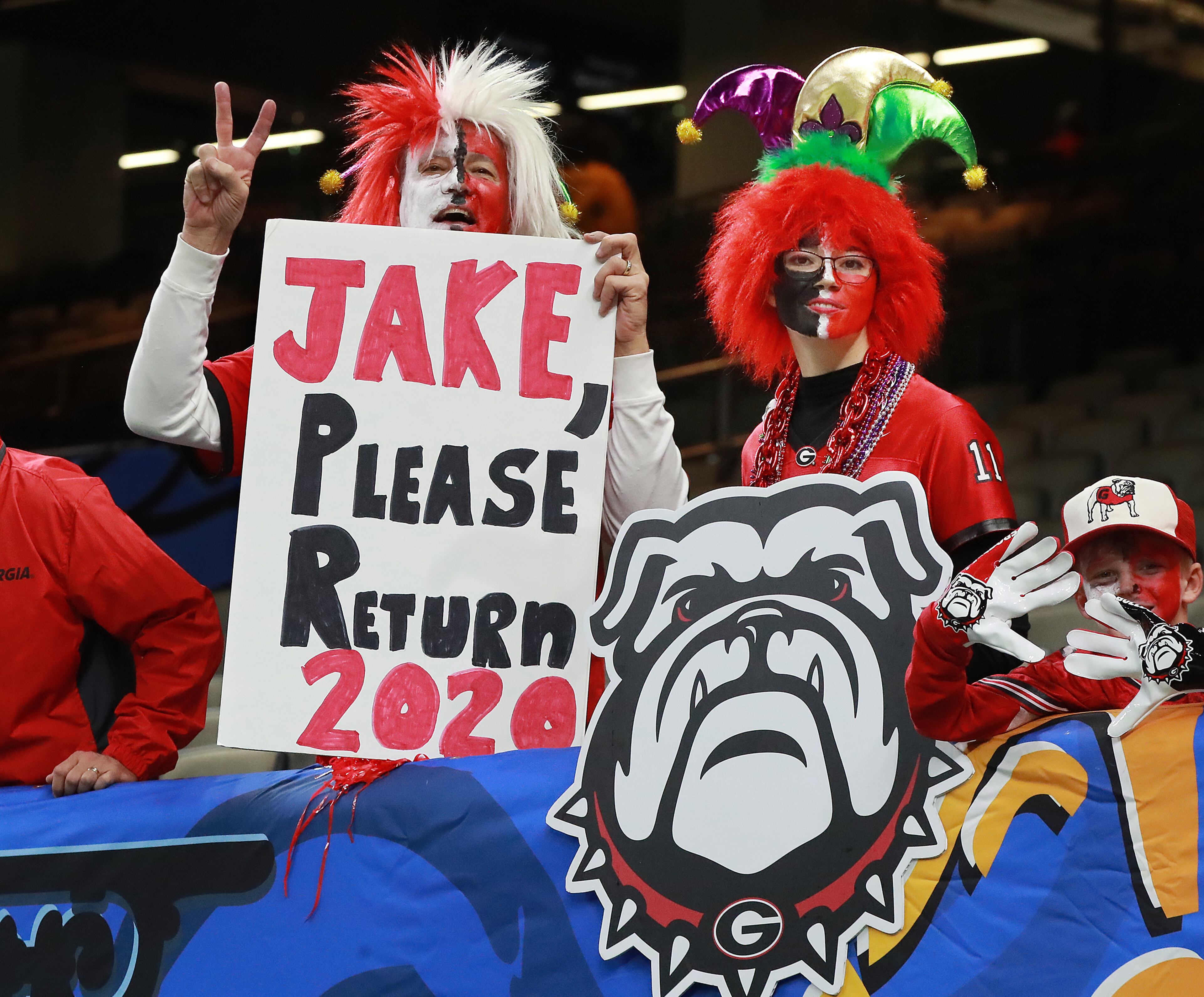 Georgia fans are hoping quarterback Jake Fromm returns for another season after the Bulldogs beat Baylor 26-14 in the Sugar Bowl on Wednesday, January 1, 2020, in New Orleans. Curtis Compton ccompton@ajc.com