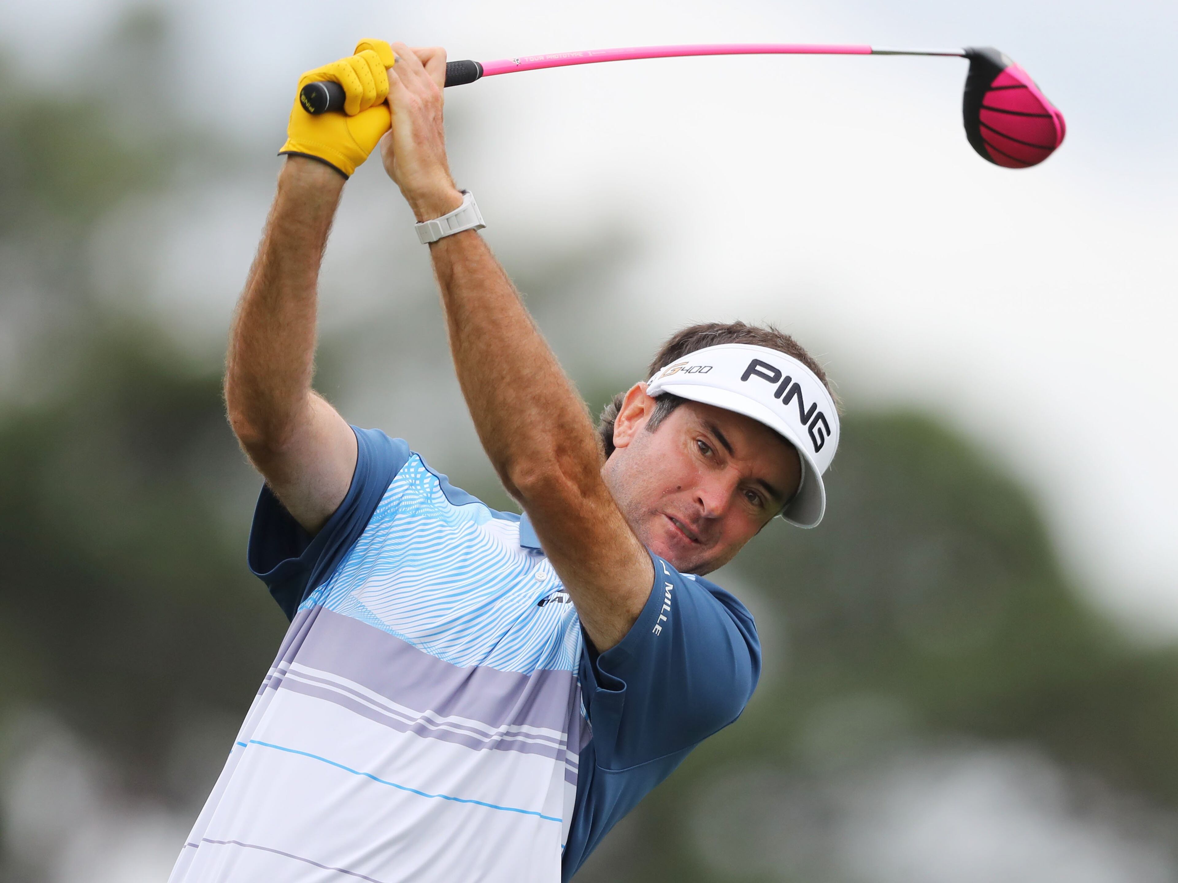 4/7/18 - Augusta - Bubba Watson at the first tee during the third round of the Masters at Augusta National Golf Club on Saturday, April 7, 2018, in Augusta. Curtis Compton/ccompton@ajc.com