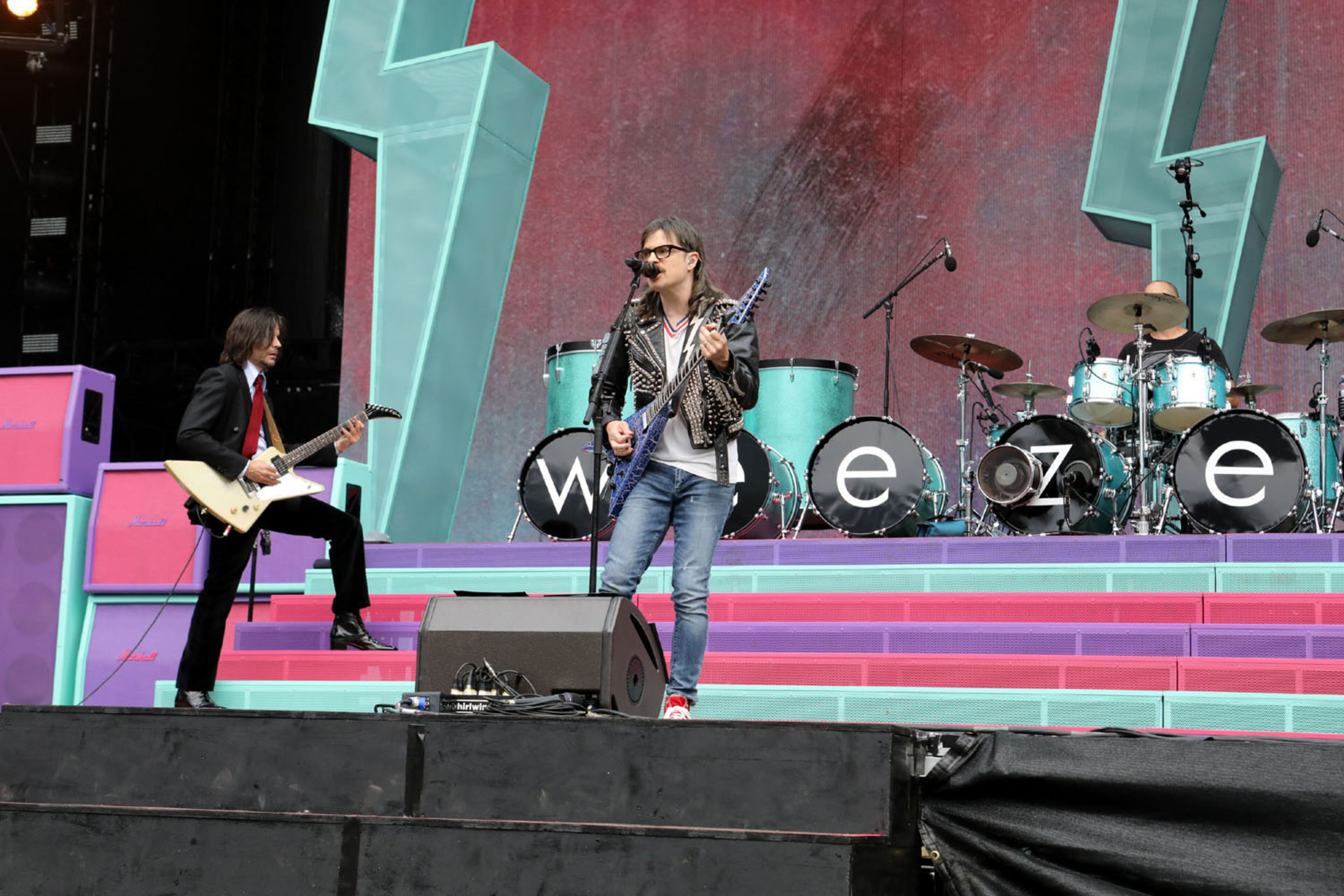 Weezer
Green Day, Fall Out Boy and Weezer rocked out Truist Park on Tuesday, July 27, 2021 on the Hella Mega Tour.
An estimated 40,000 concert fans celebrated the return of live music and even early rains could not dampen the festive atmosphere at the Braves stadium.
Robb Cohen for the Atlanta Journal-Constitution