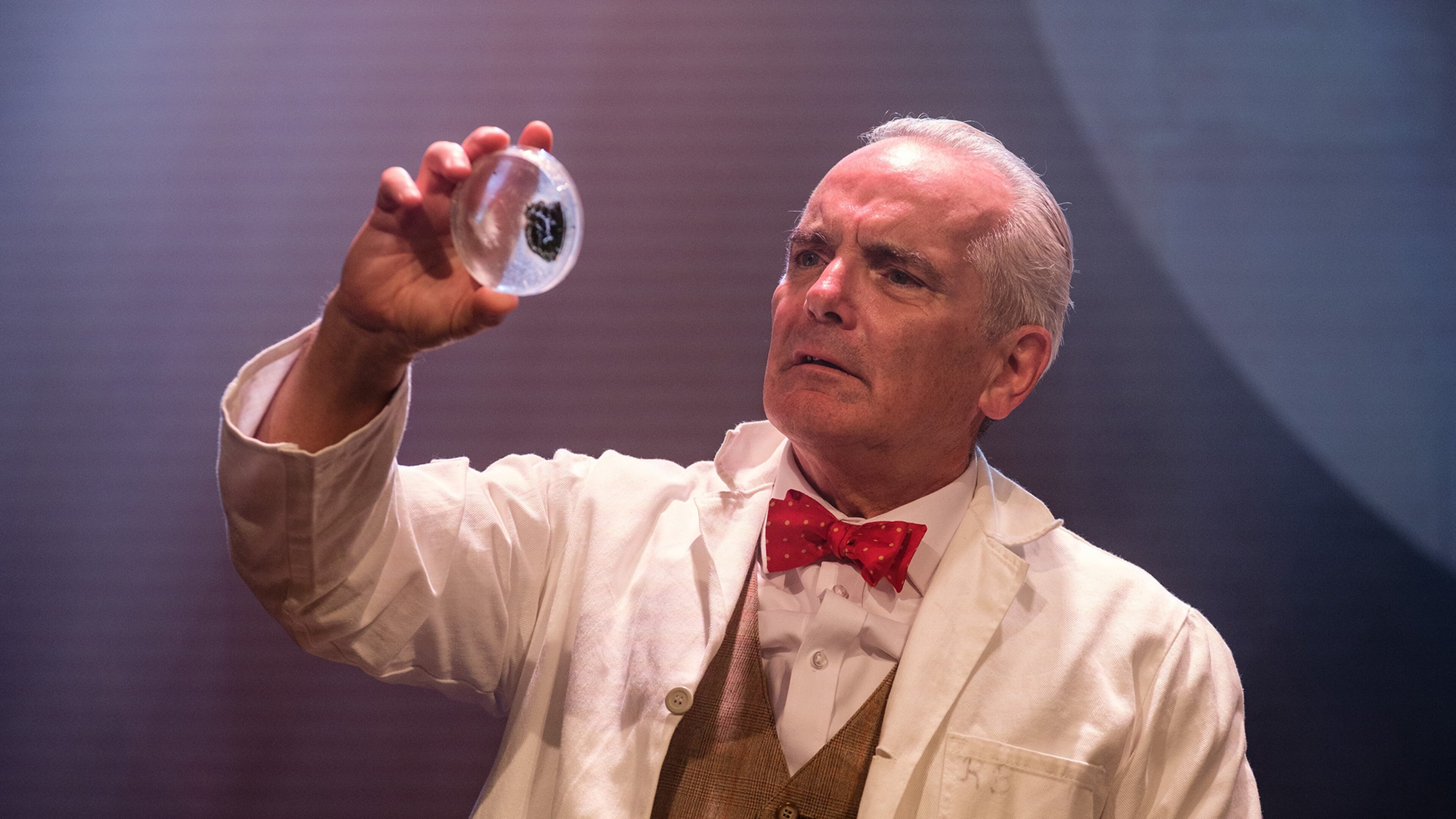 Jeremy Rose in Charades Theatre Company’s production of "The Mold that Changed the World"
Courtesy of Skollar PR / Robin Mair