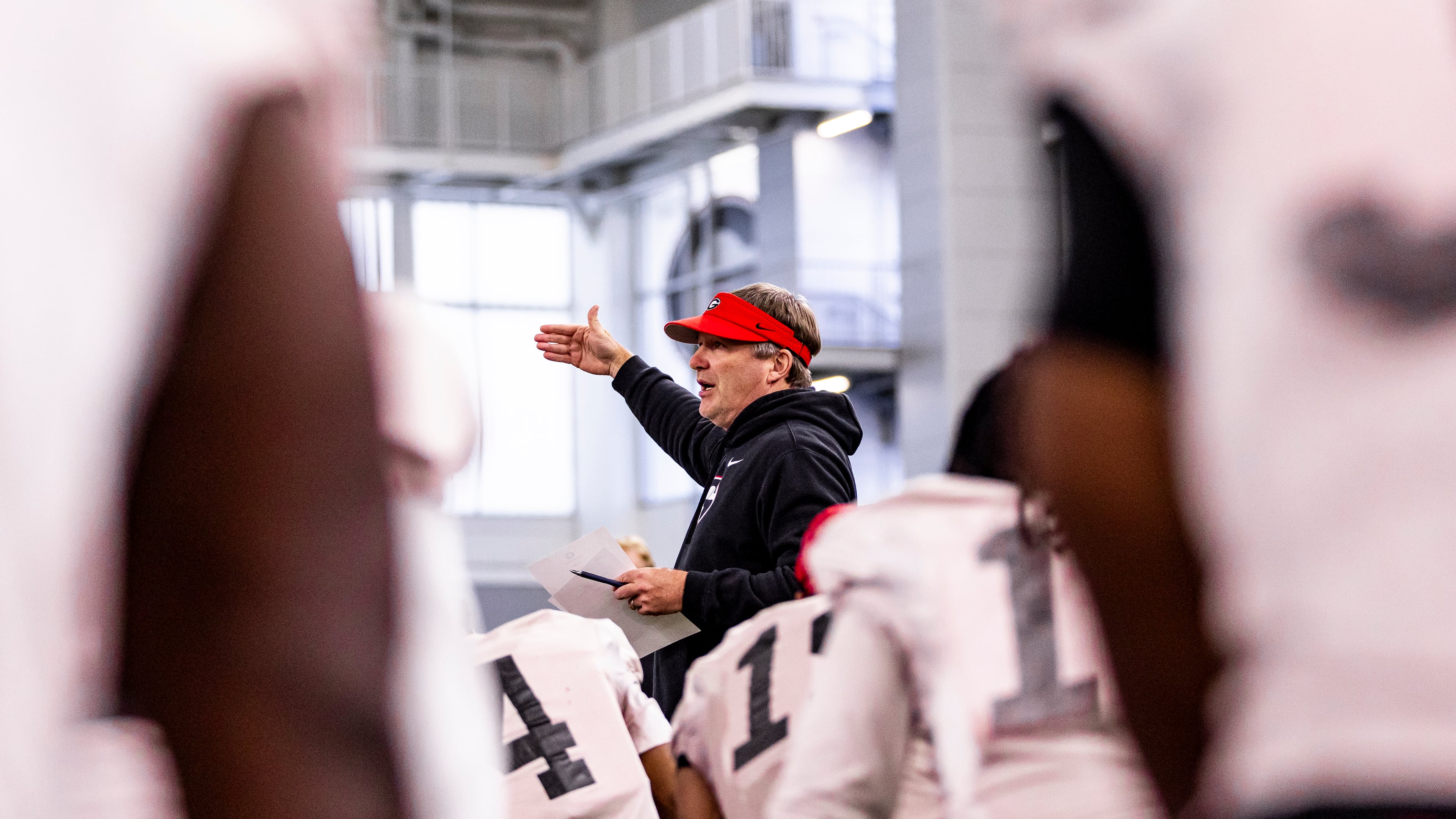 Georgia head coach Kirby Smart during Georgia’s practice session in Athens, Ga., on Tuesday, March 17, 2026. (Jackson Collier/UGAAA)
