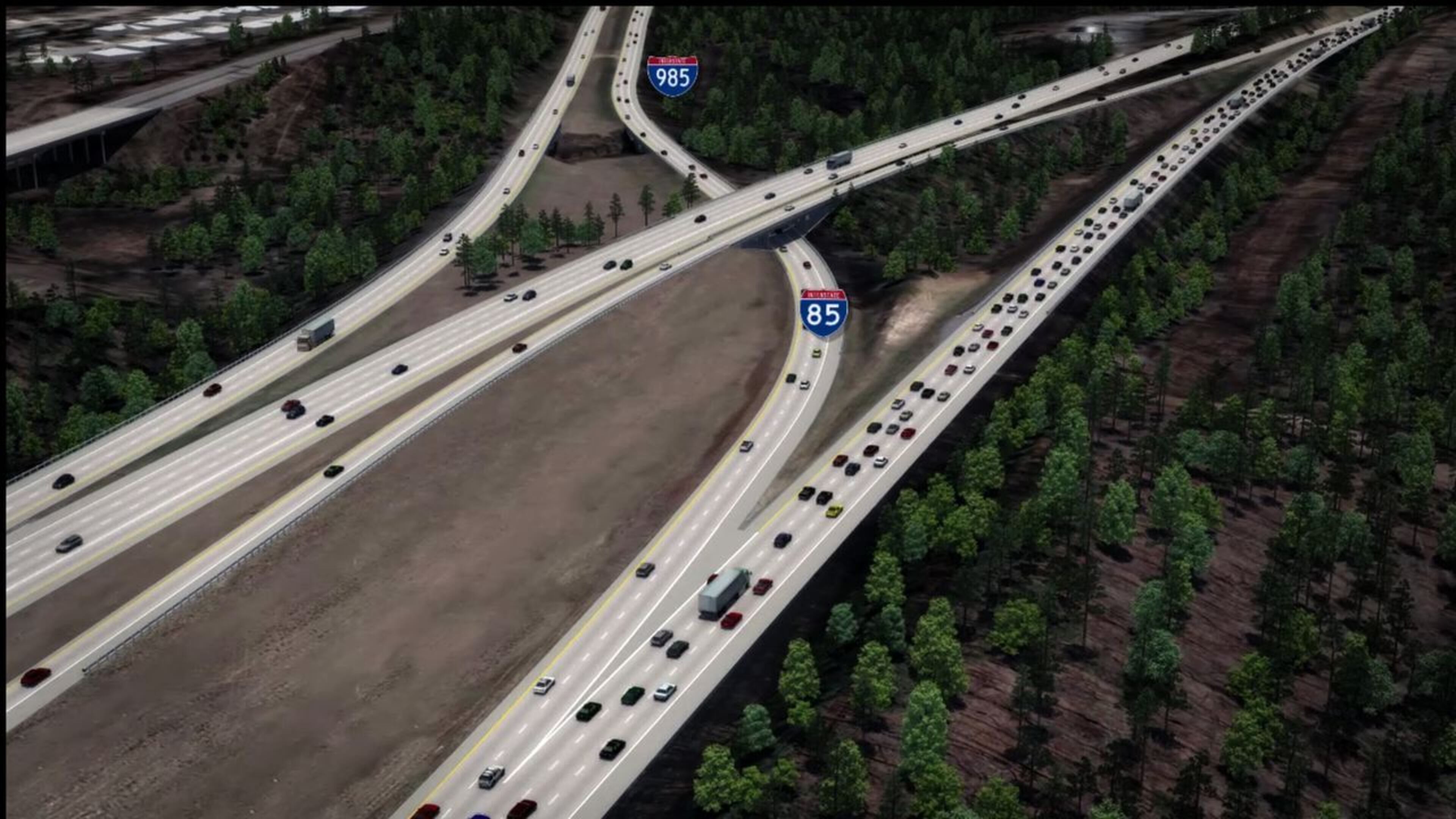 Bridge beam installation will slow I-985 northbound traffic in Suwanee overnight. Courtesy GA DOT