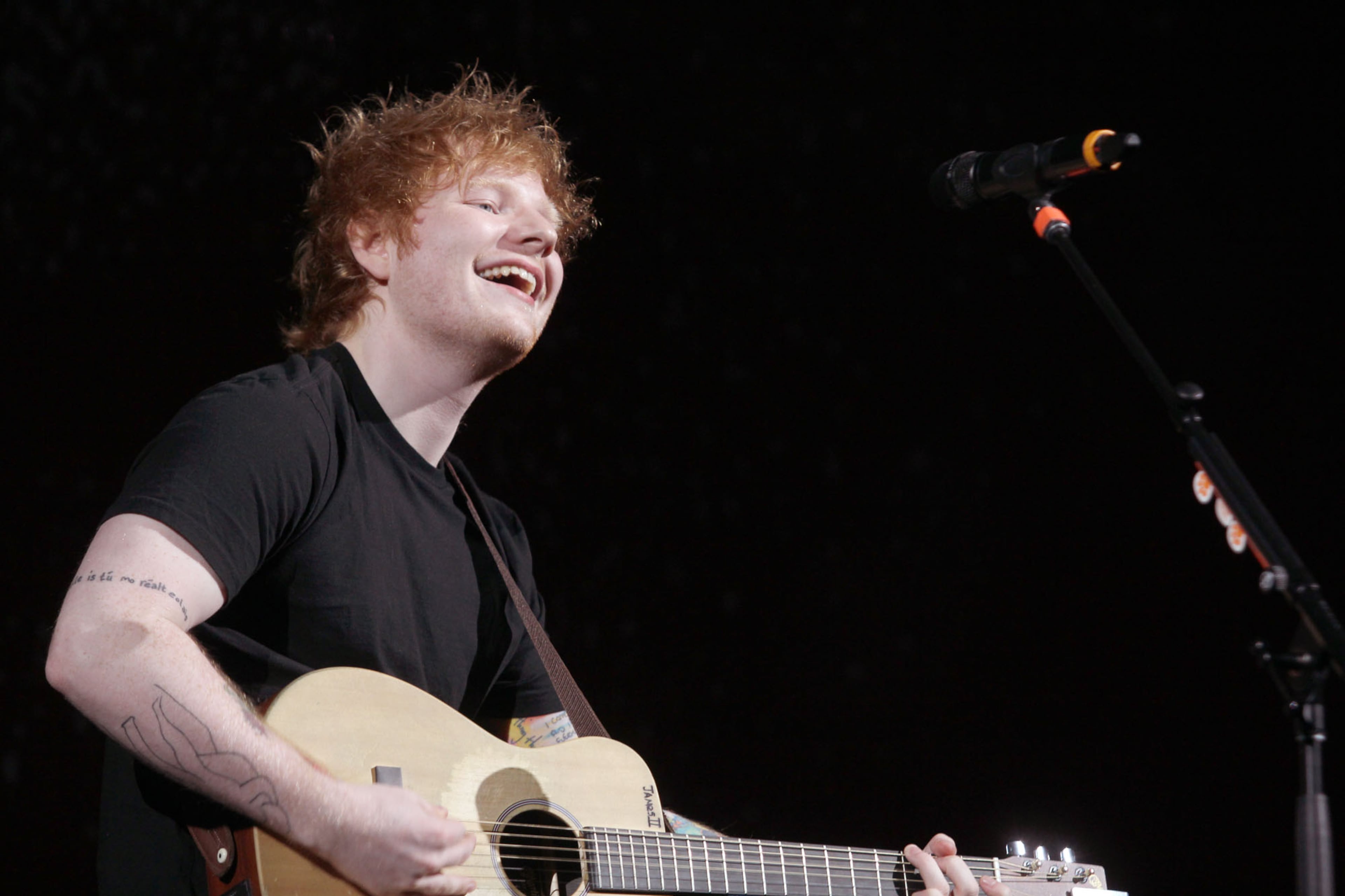 English singer-songwriter Ed Sheeran opened for Taylor Swift on her RED tour at Philips Arena Thursday, April 18, 2013.