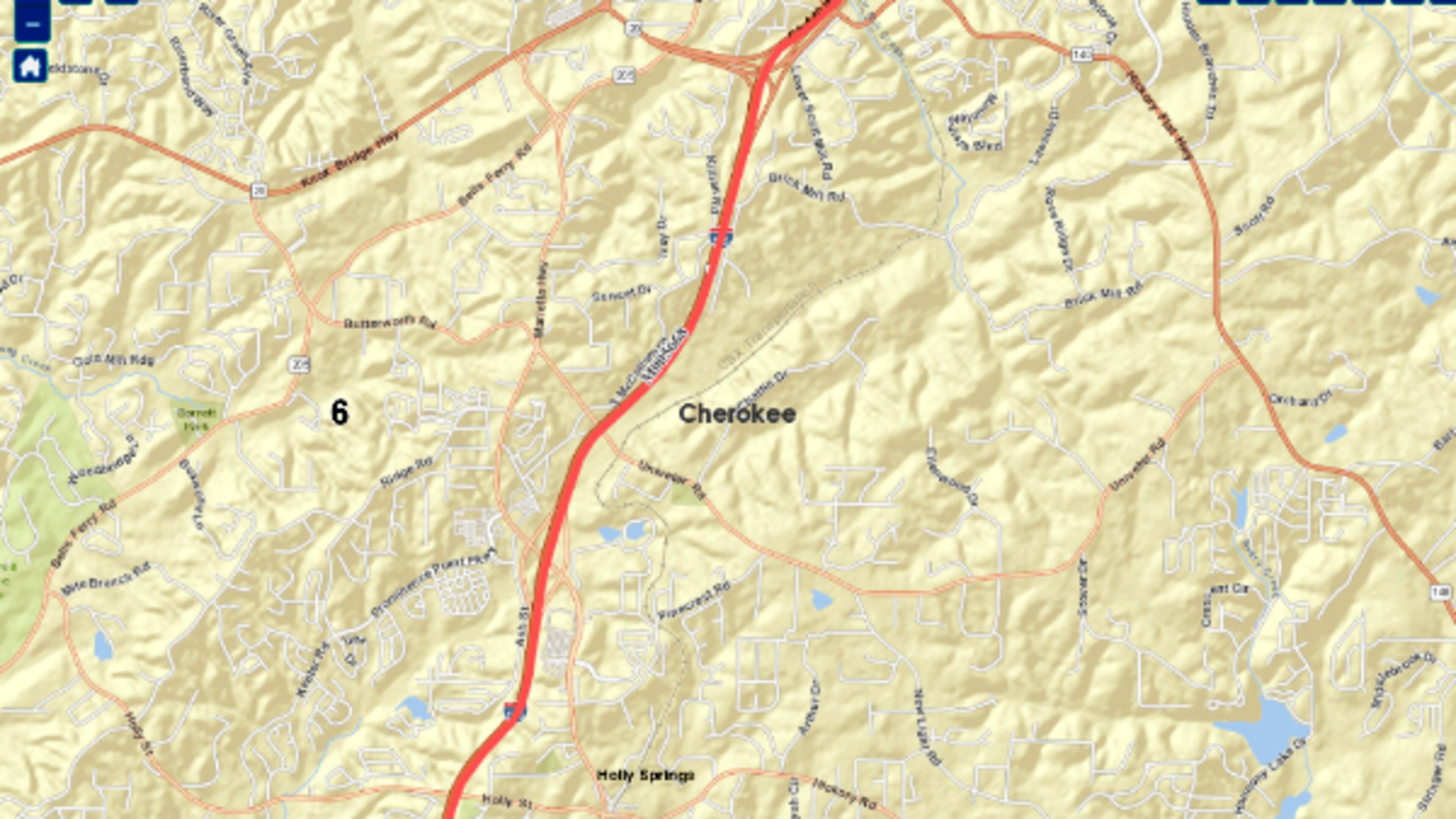 About eight miles of I-575 in Cherokee County, from Sixes Road to the Etowah River, will be re-striped, state highway officials announced. GEORGIA DEPARTMENT OF TRANSPORTATION
