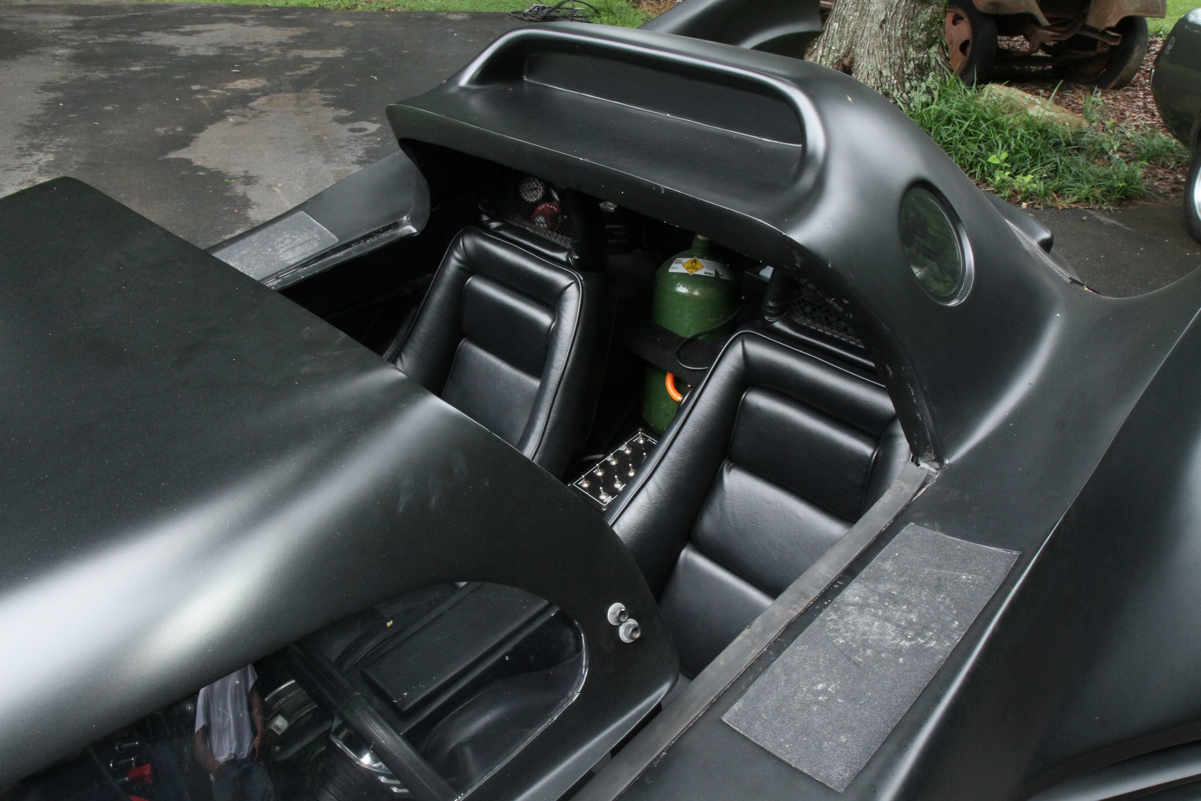 Patrick's version of the Batmobile took three years to build. Everything on it is custom-made and you can drive it, though it's not easy. If you think a Ferrari or Lamborghini is a head-turner on the street, imagine driving the Batmobile.