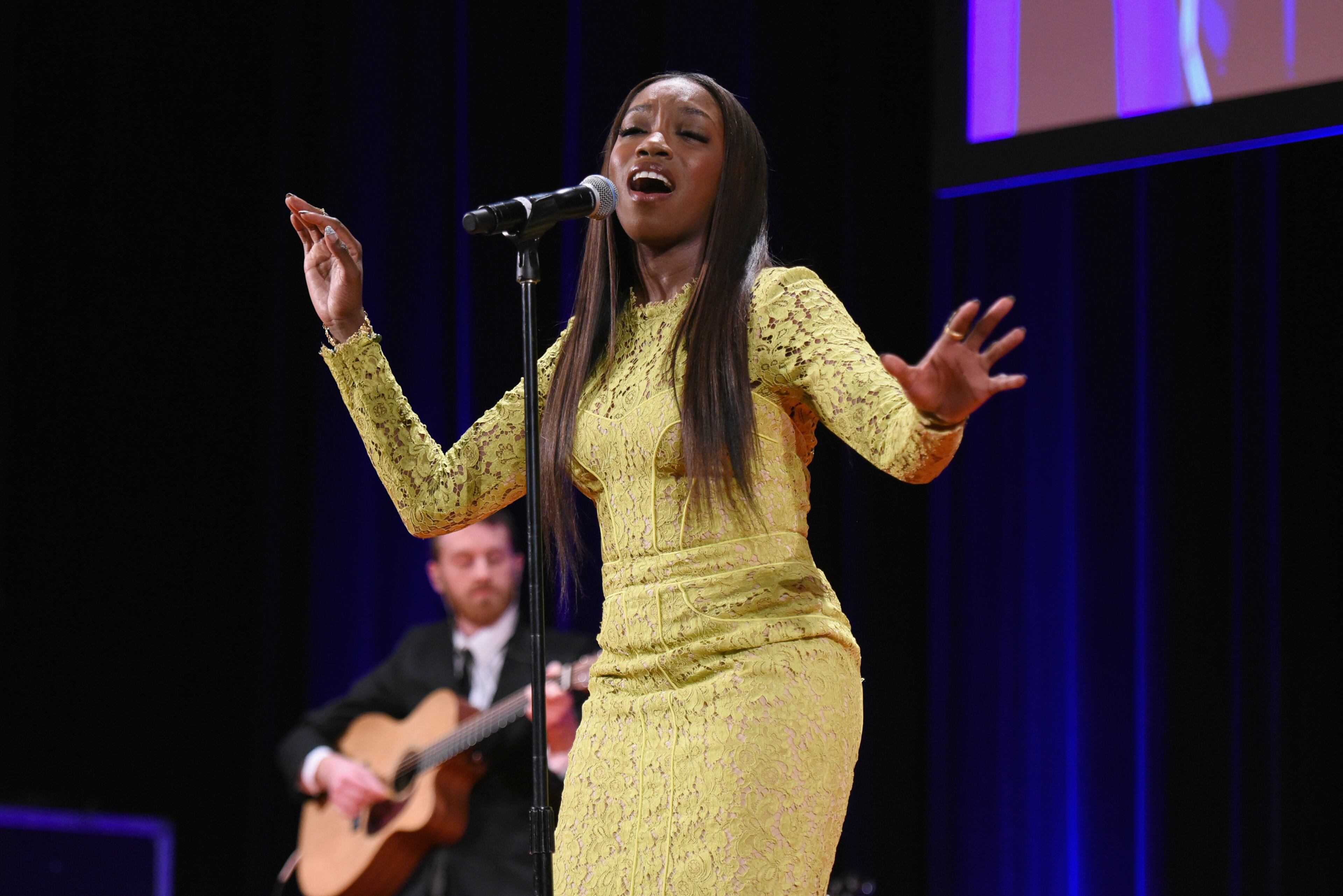 SEASON 1: Singer Estelle guest starred as Delphine, Jamal's singer friend, on the episode "Unto the Breach." Estelle performed with Jussie Smollett, who plays Jamal, on her single "Conquerer". (Photo by Andrew Toth/Getty Images for Project Sunshine)