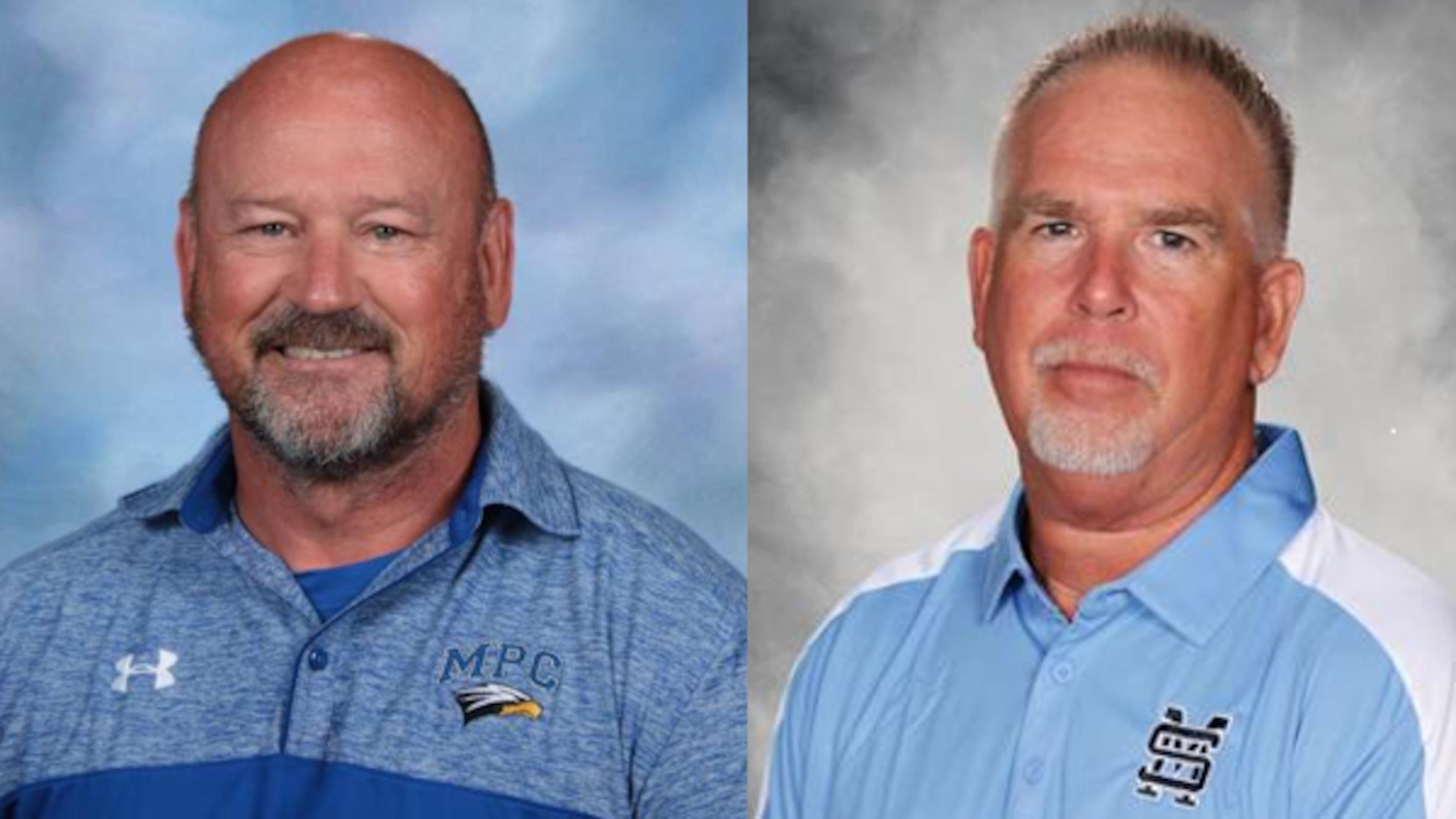 Mount Paran Christian hired Connie Arnold (left) as football coach on Monday, and Trinity Christian hired Jeff Schmidlkofer on Tuesday. That brings to 70 the number of GHSA schools that have hired coaches this offseason. (Photos courtesy of Mount Paran Christian, Starr's Mill)