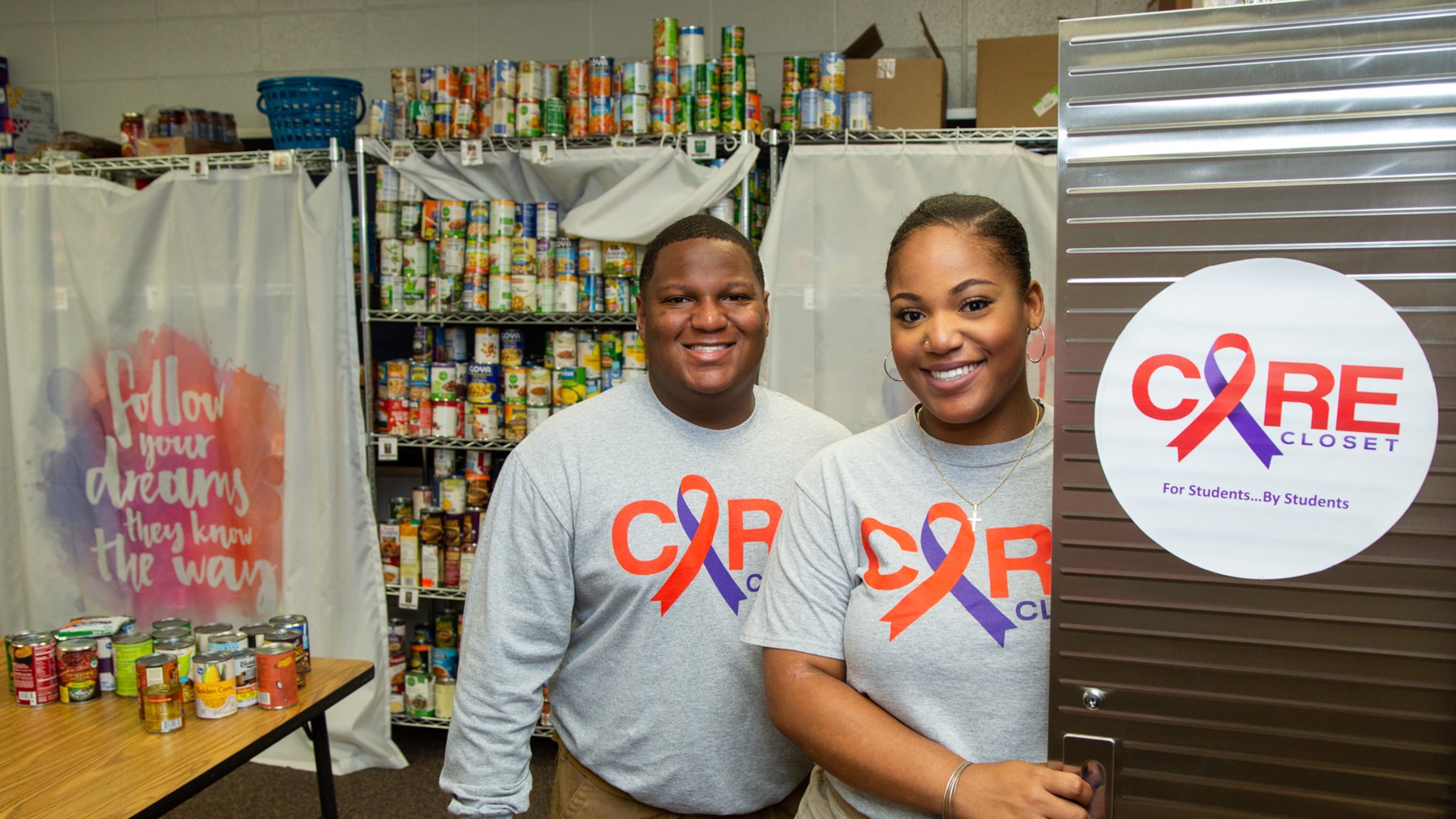 Twins Steven and Lauren Seroyer started a food pantry at Peachtree Ridge High School to help families put enough food on the table. The concept quickly spread to other Gwinnett high schools and has garnered national attention. (Photo: Phil Skinner/Contributed)