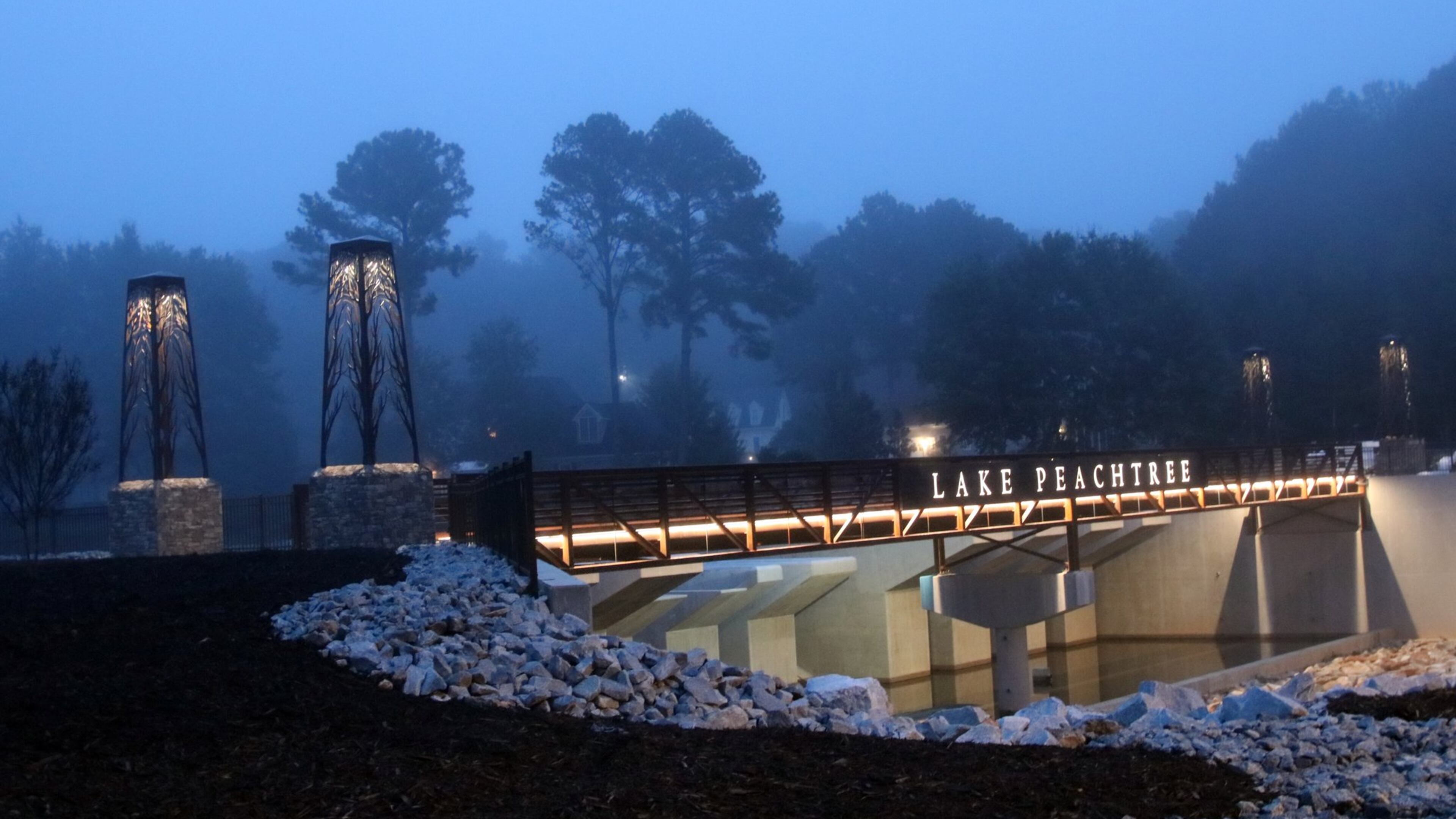 Freddy Frank of Peachtree City submitted this photo. “The new dam and spillway project in Peachtree City, paid for with SPLOST dollars is almost complete,” he wrote back in September. “The new dam is located on the south end of Lake Peachtree. The new cart path bridge and landscaping is icing on the cake for the project.”