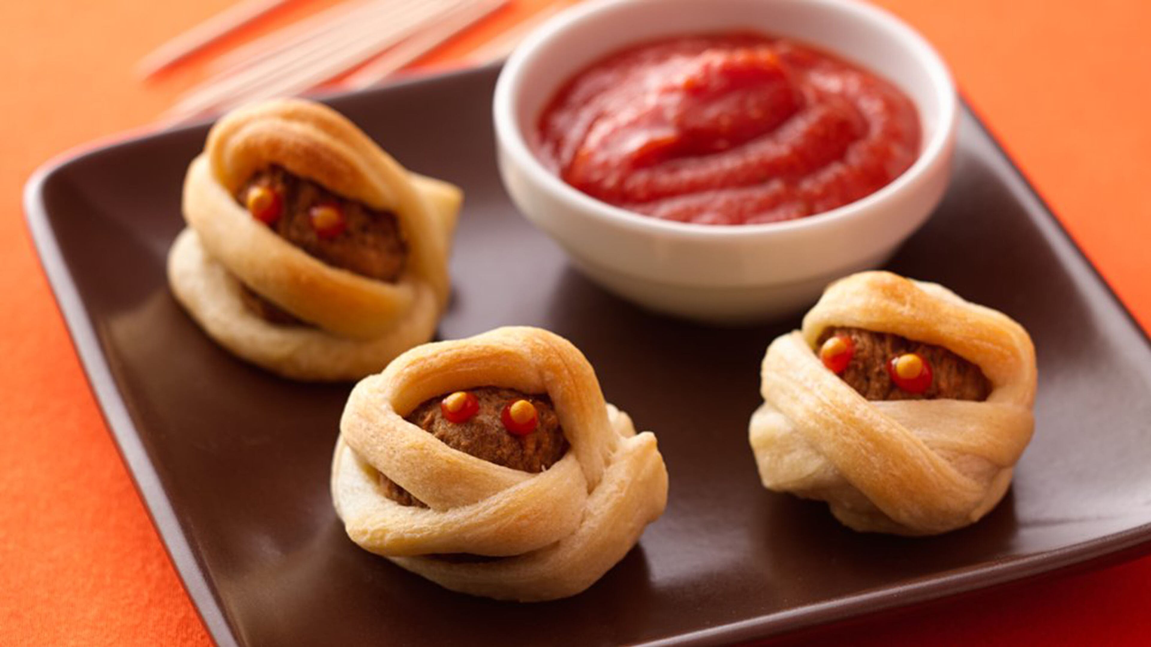 Meatball Mummy Crescent Bites. (Photo courtesy Pillsbury/TNS)