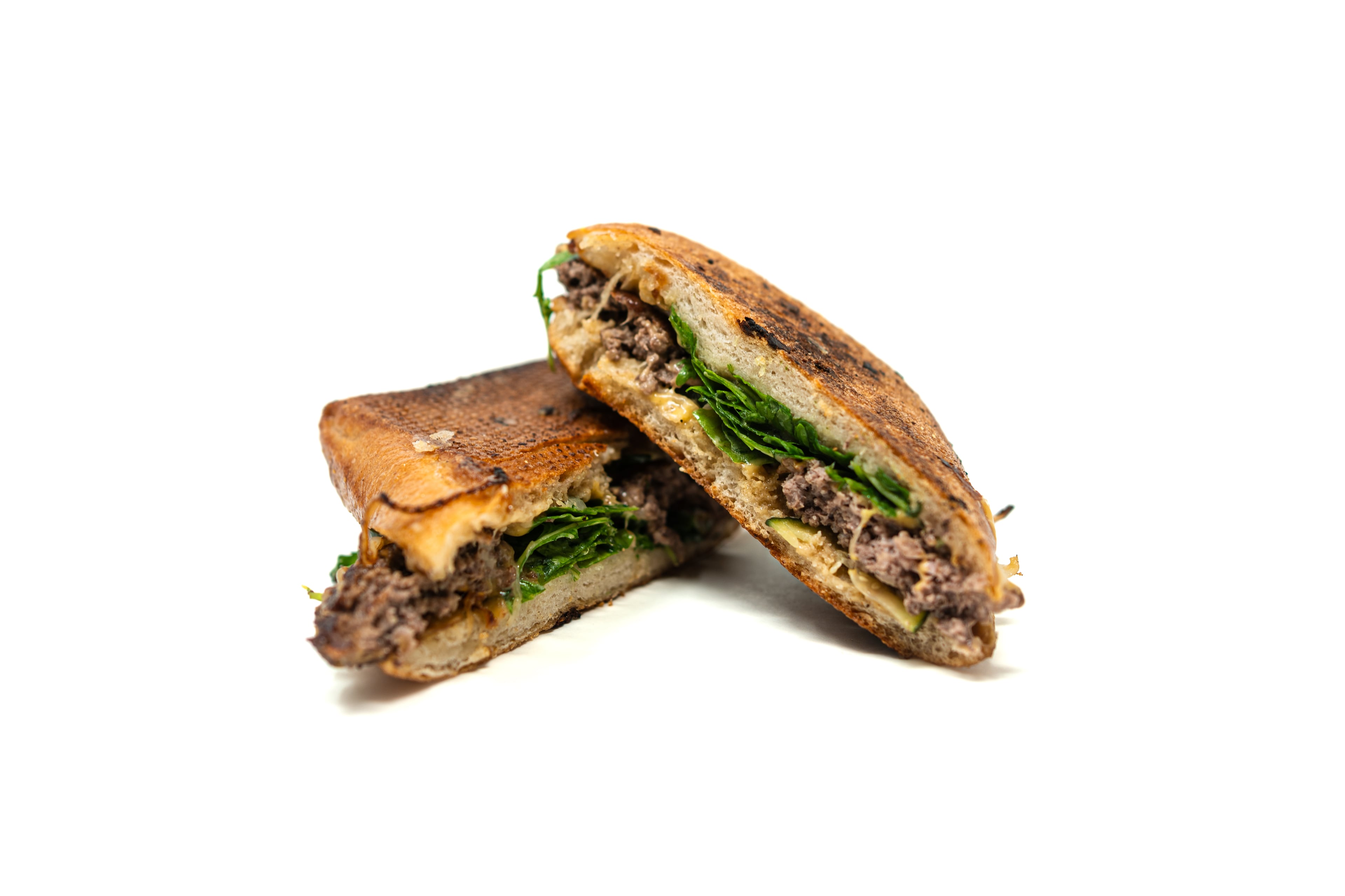 He Cooks’ ciabatta smash burger. (Courtesy of Kyle Taylor)
