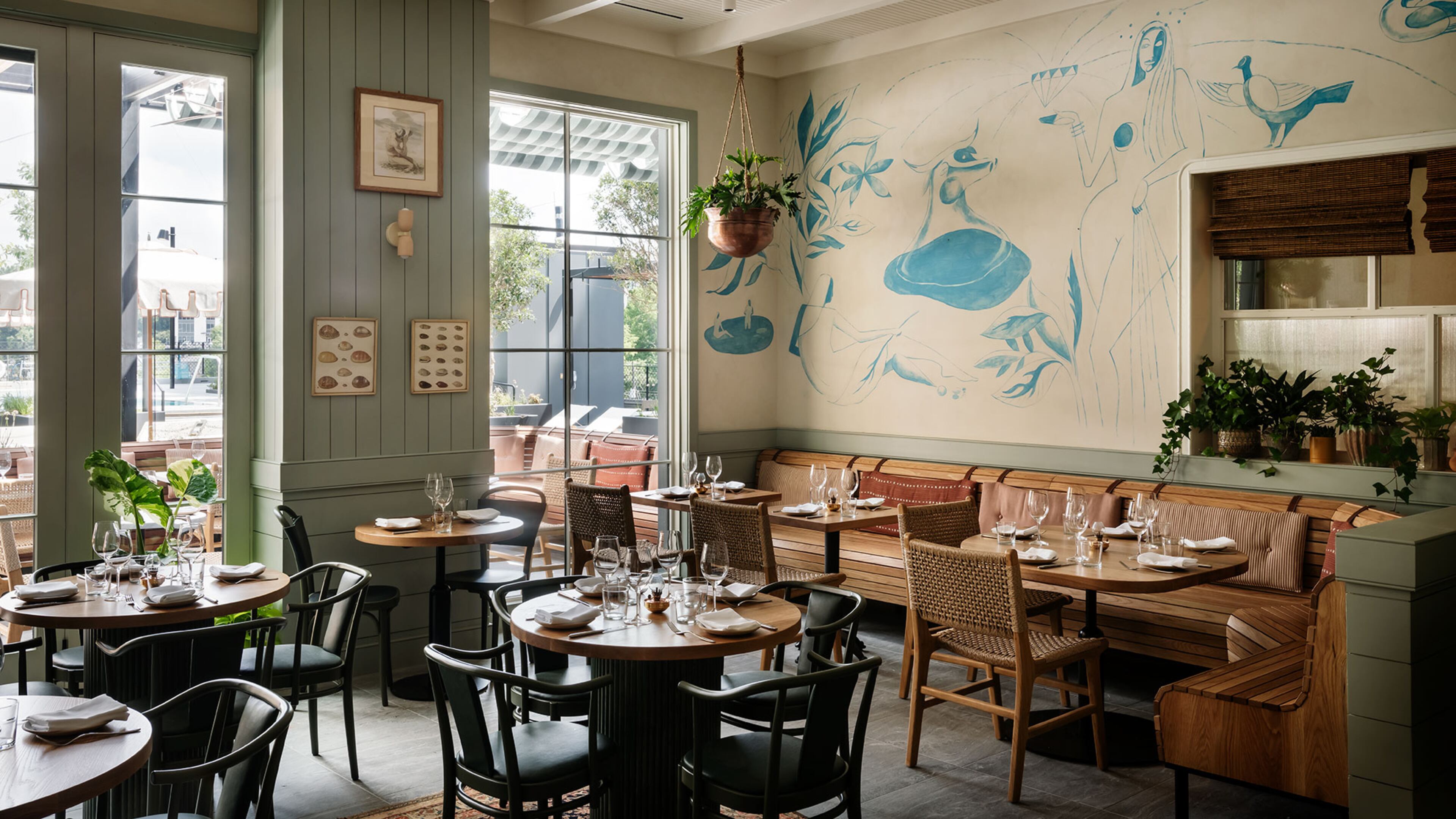 Elektra, a Mediterranean-inspired restaurant located inside the Forth Hotel in Atlanta's Old Fourth Ward neighborhood, features coastal design elements. (Courtesy of Matthew Williams)
