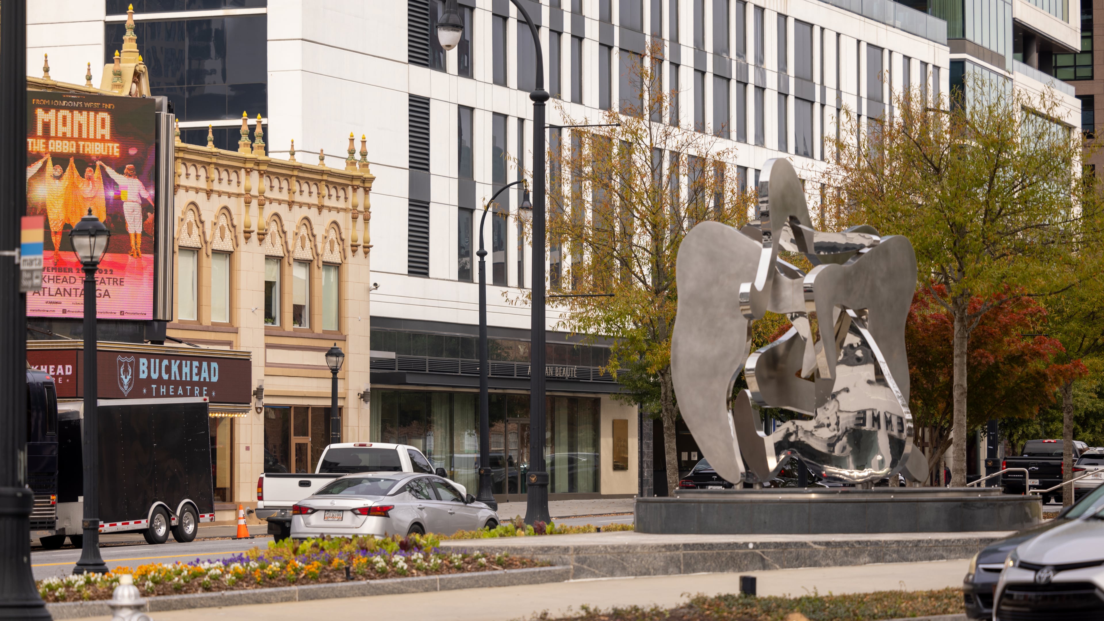 Buckhead Theatre and Hanover building in Buckhead Village on November 20, 2022.