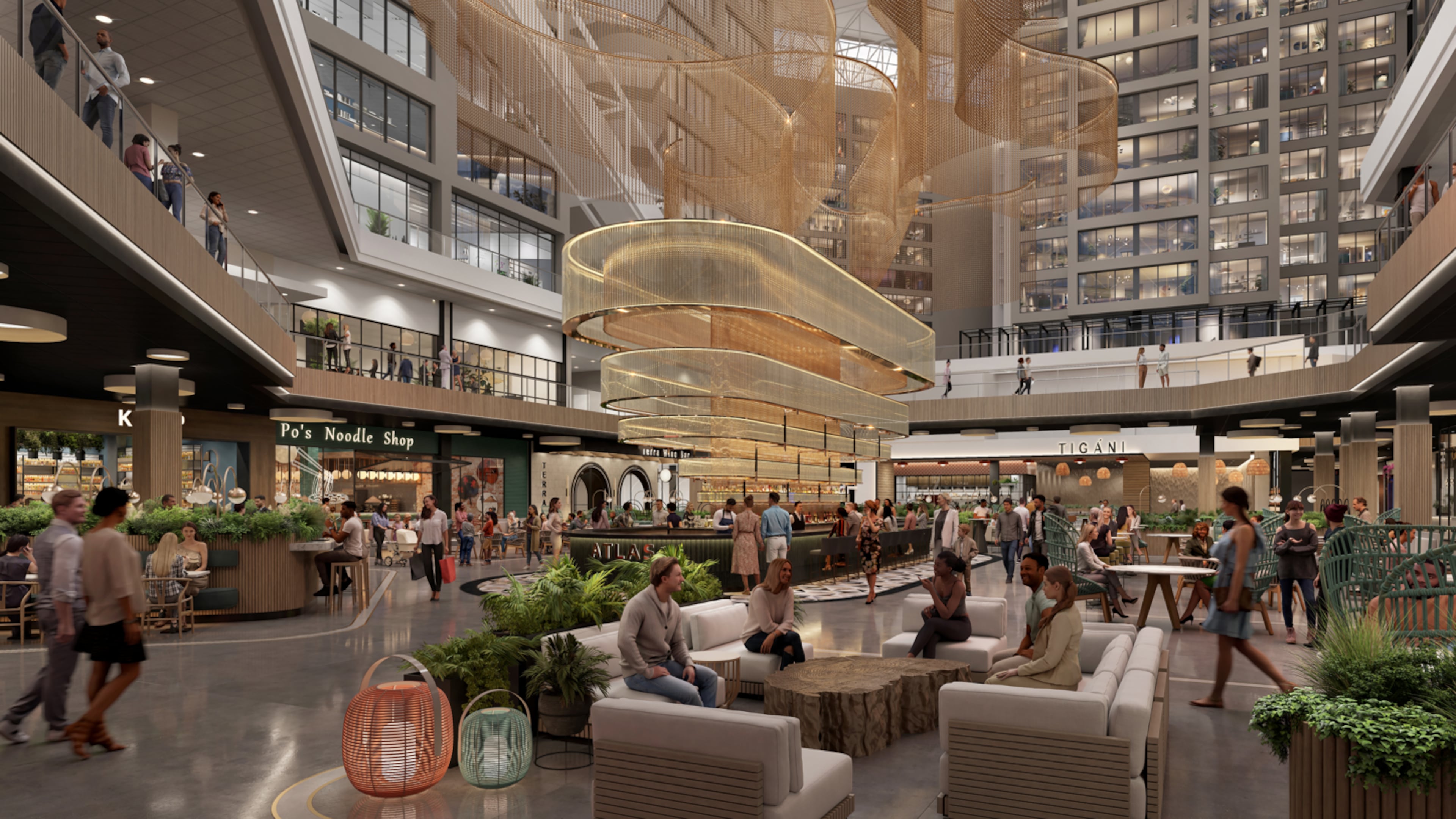 Atlanta-based architecture and interior design firm TVS released new renderings of the planned redevelopment of downtown's CNN Center, which is just called The Center. (Courtesy TVS)