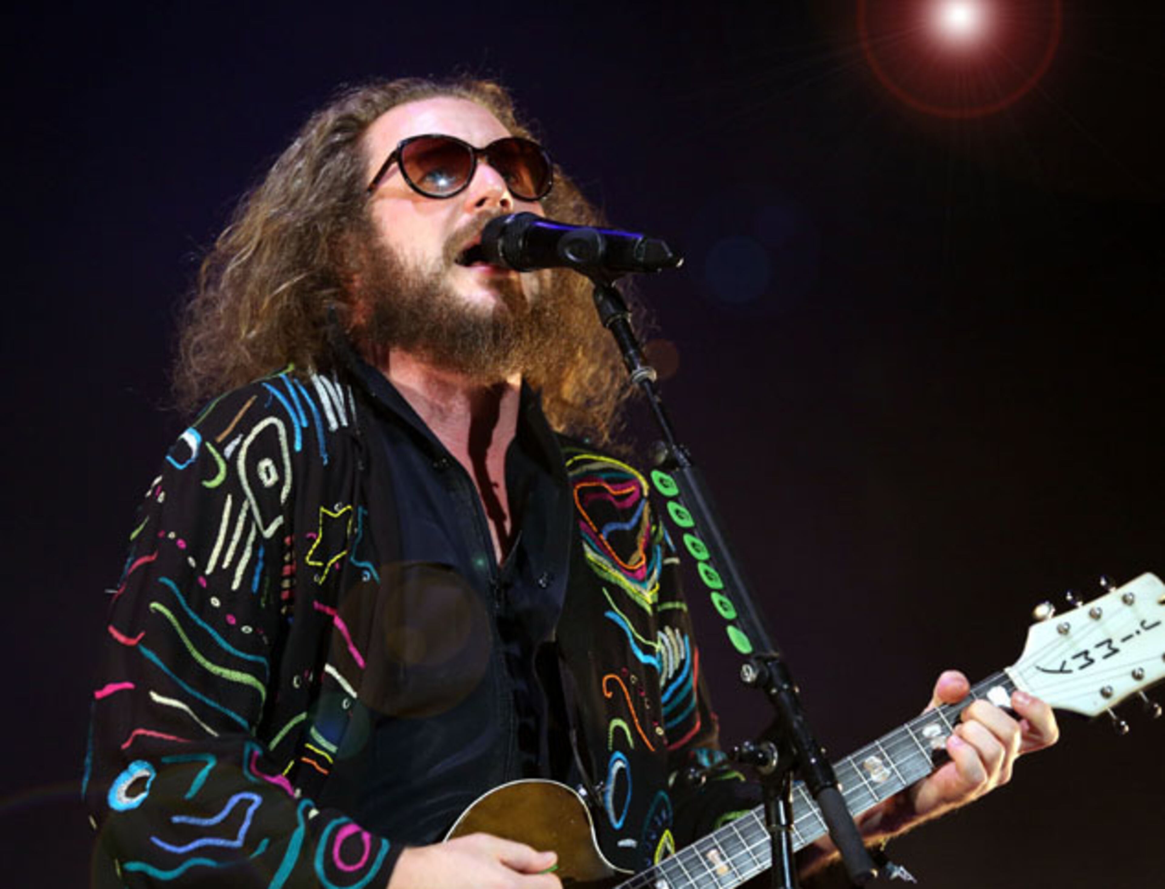 Jim James and My Morning Jacket rock the Peachtree stage. The fourth annual Shaky Knees Music Fest took over Centennial Olympic Park for three days of music offerings on four stages. Day Two was another beautiful day; Saturday, May 14, 2016, featured My Morning Jacket, Walk the Moon, The Decemberists, Huey Lewis & the News, Foals, The Dear Hunter and many more artists. Robb Cohen Photography & Video /www.RobbsPhotos.com