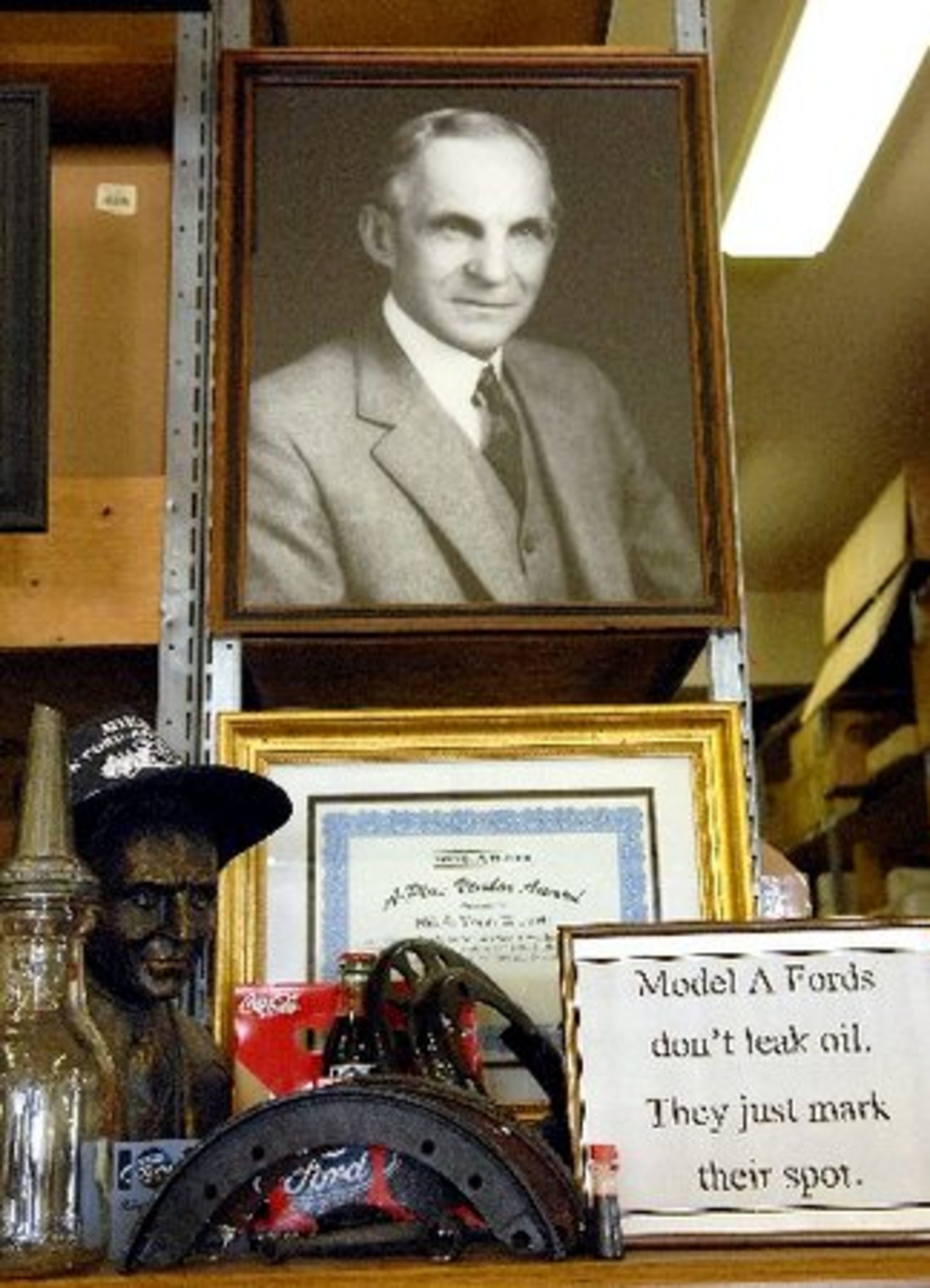 A picture of Henry Ford at Mikes "A" Ford-able Parts in Maysville, Ga.