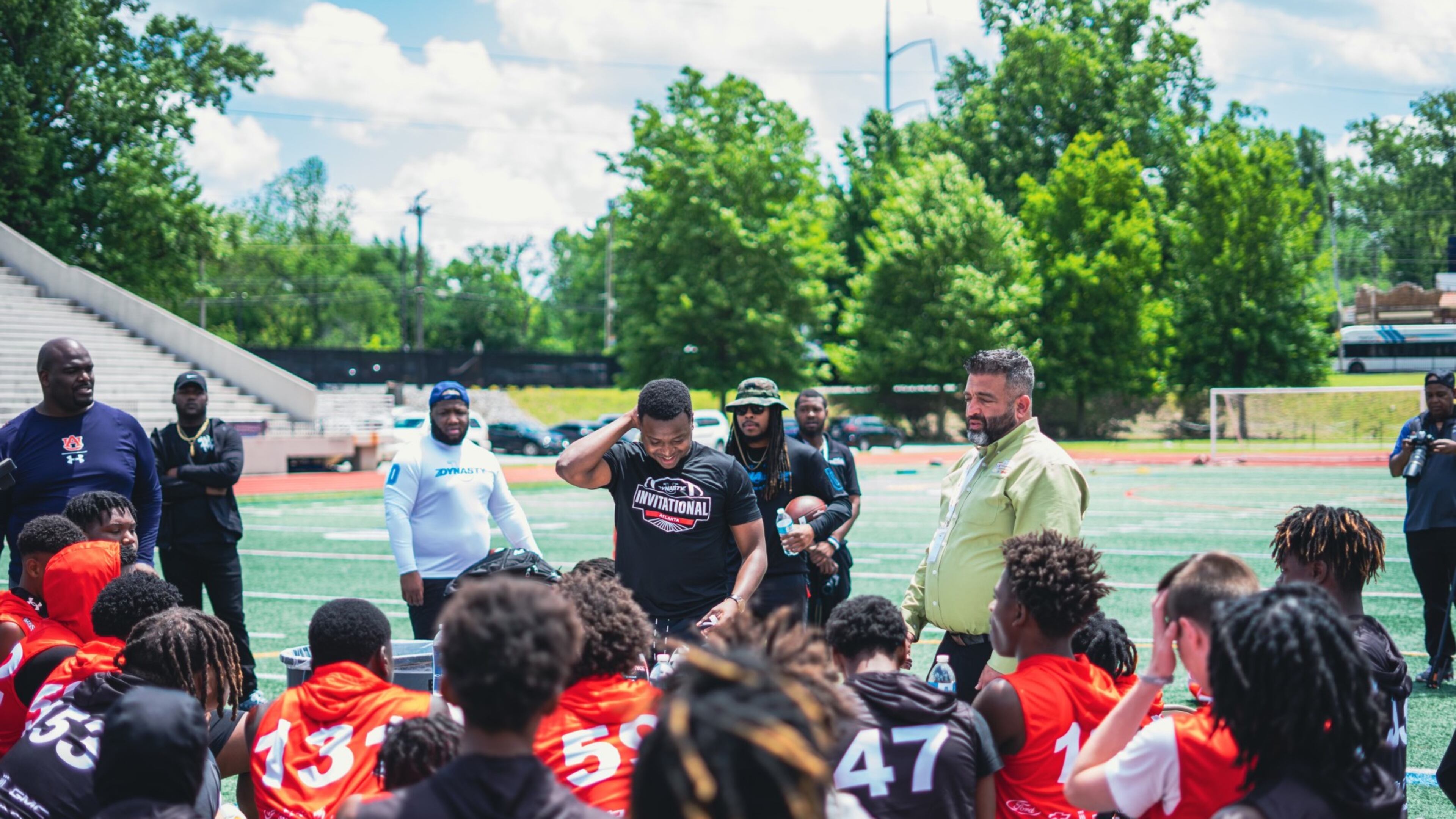 The Black-owned app hosted a 7on7 tournament that drew the attention of local Atlanta sports star, Cam Newton. (Courtesy of Zerian Stewart/DynastyU)