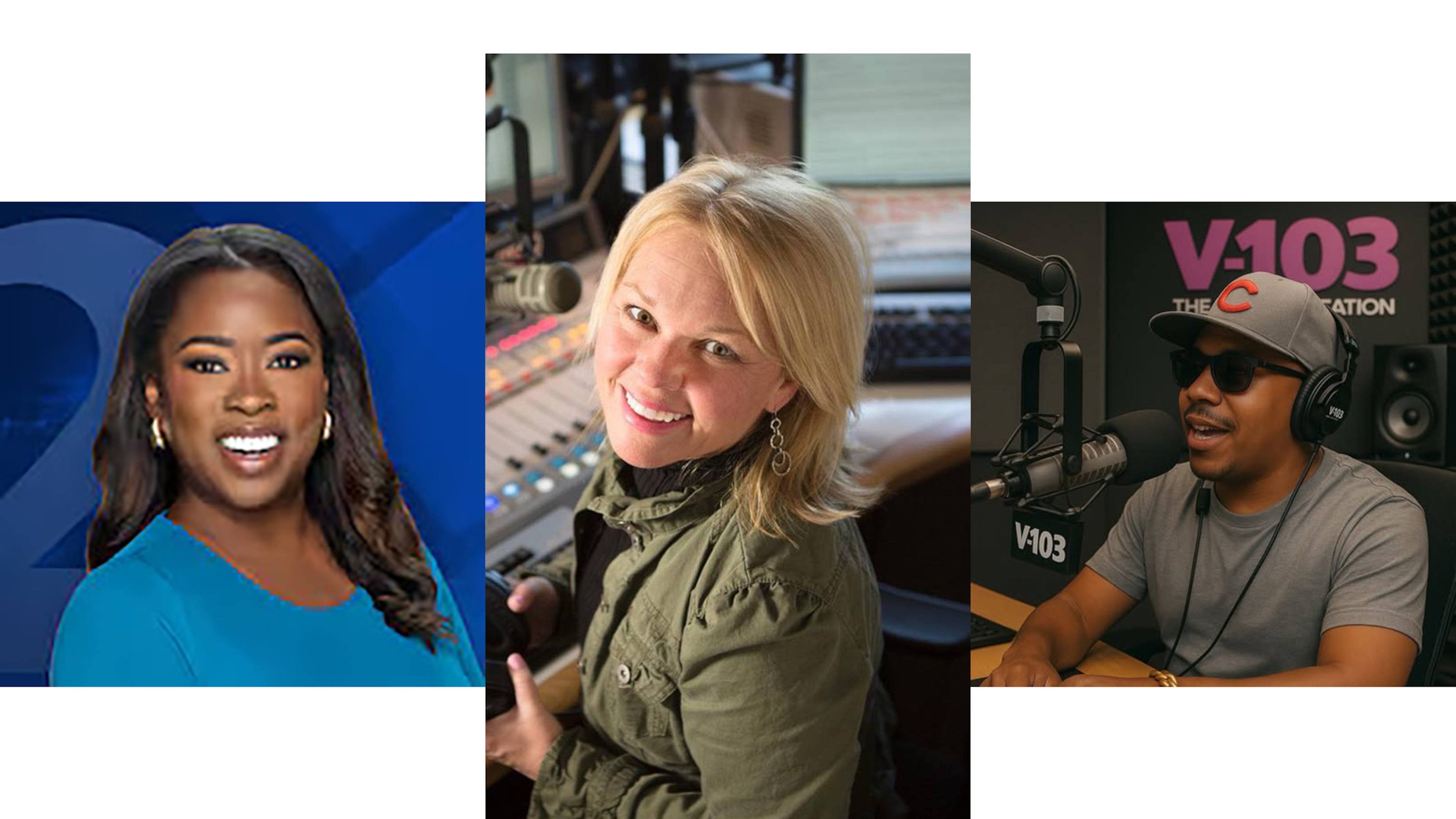From left, WSB-TV's Audrey Washington, 94.9/The Bull's Kristen Gates and V-103's Lil Bankhead have all recently left their jobs. (Courtesy of WSB-TV, 94.9/The Bull and V-103)