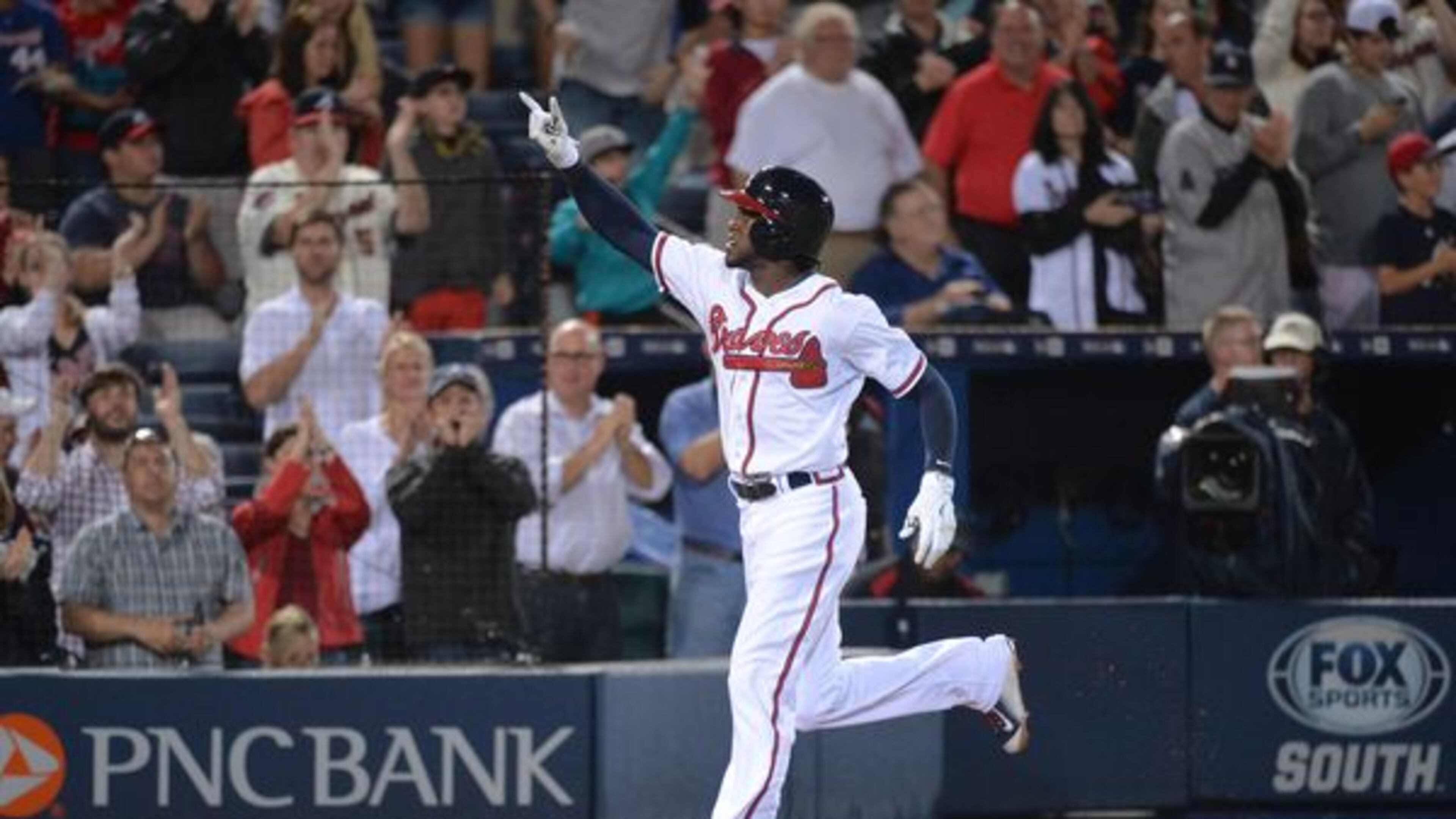Cameron Maybin, shown circling the bases after a homer earlier this season, returns to San Diego riding a streak of four 2-hit games including a walkoff homer in the 10th inning Sunday against Arizona. (Hyosub Shin/AJC photo)